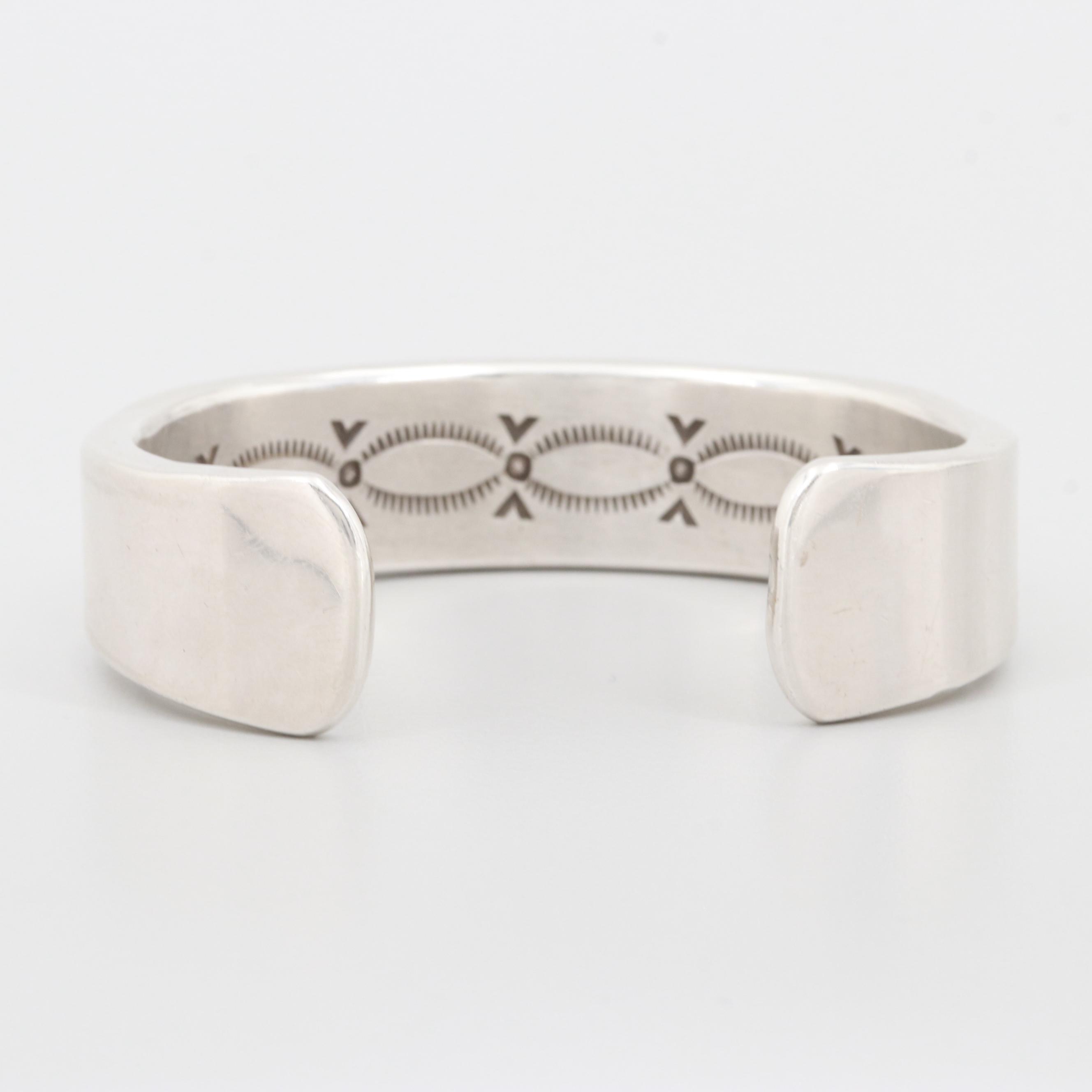 Bruce Morgan Navajo Diné Sterling Silver and 14K Yellow Gold Cuff Bracelet