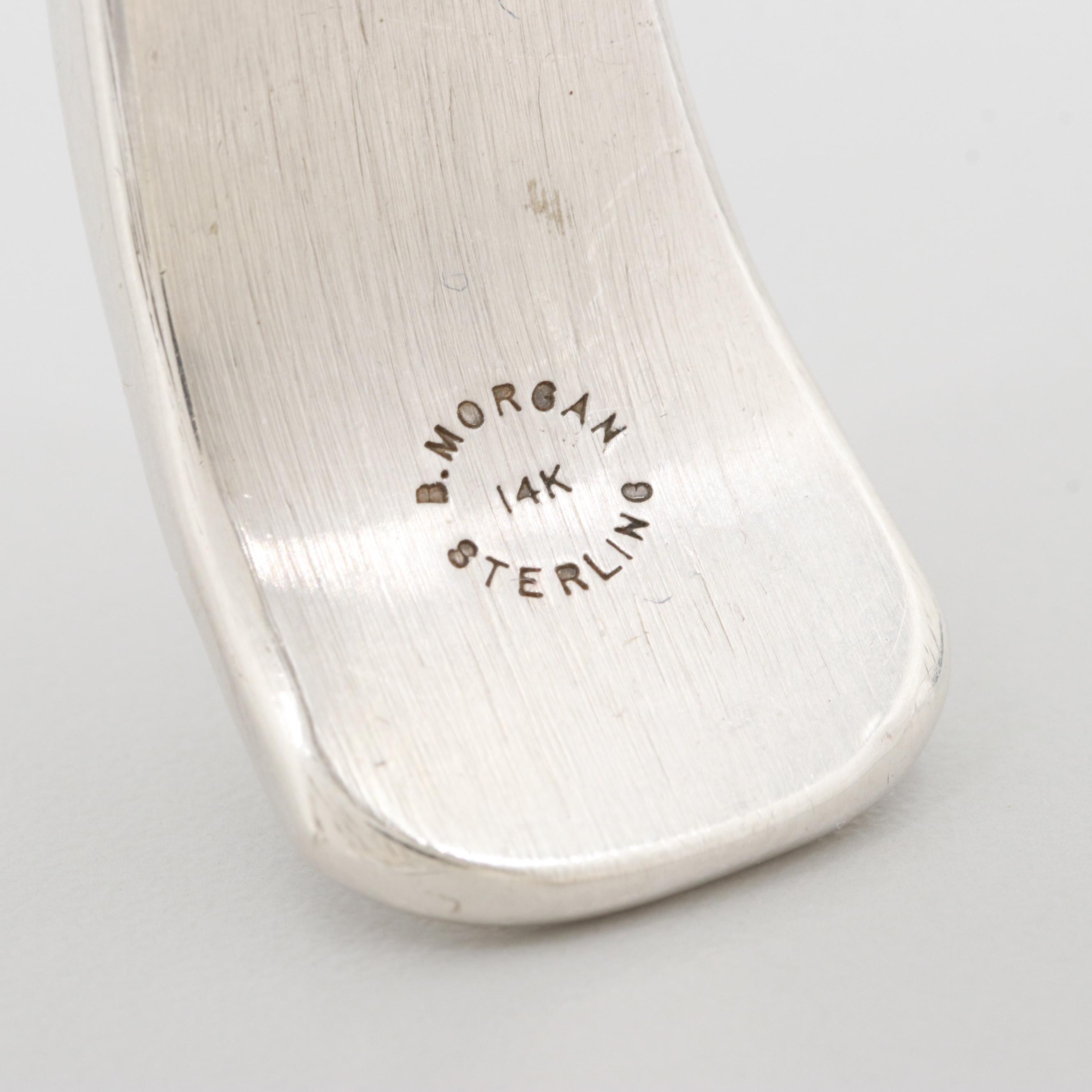 Bruce Morgan Navajo Diné Sterling Silver and 14K Yellow Gold Cuff Bracelet