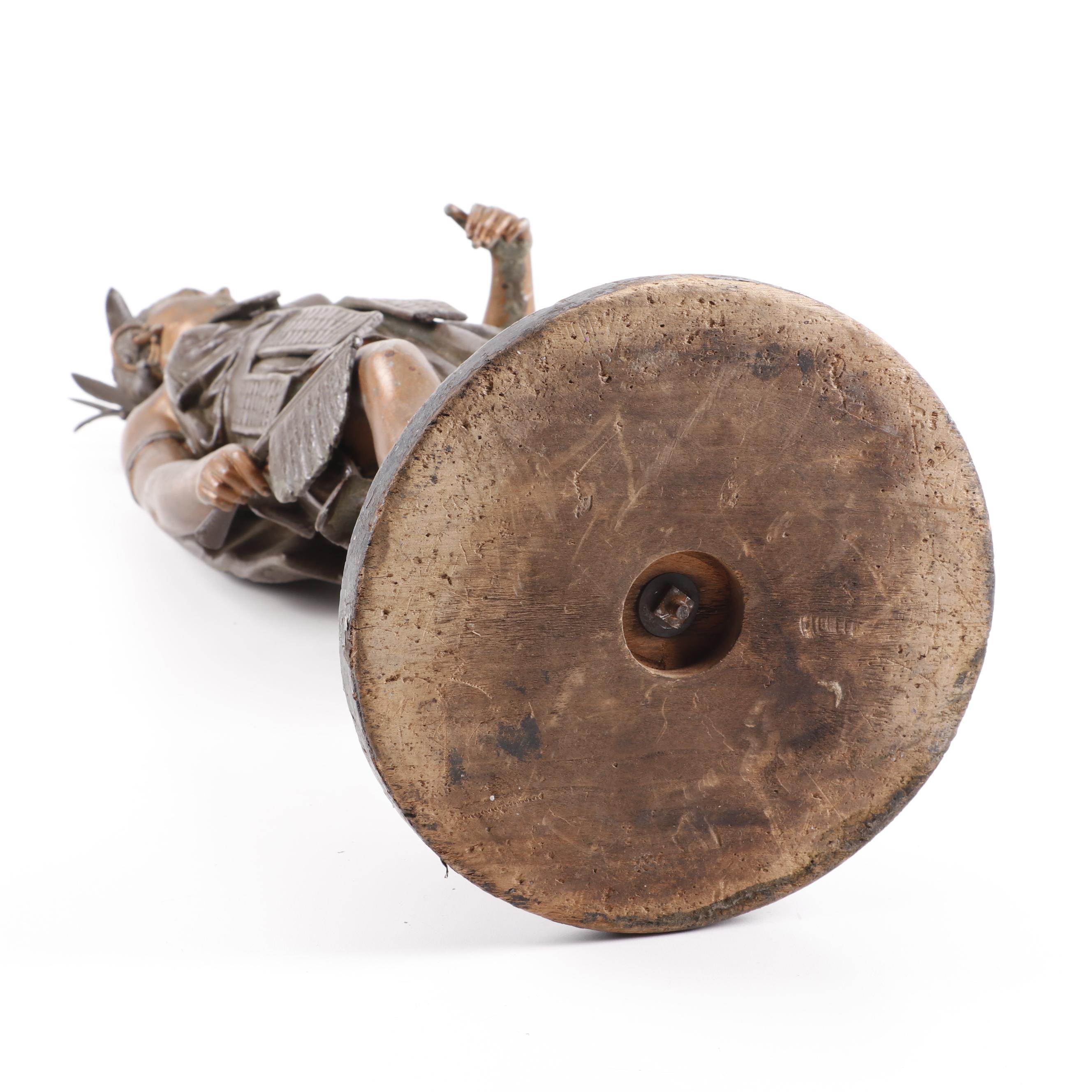 Cast Metal Female Warrior Sculpture