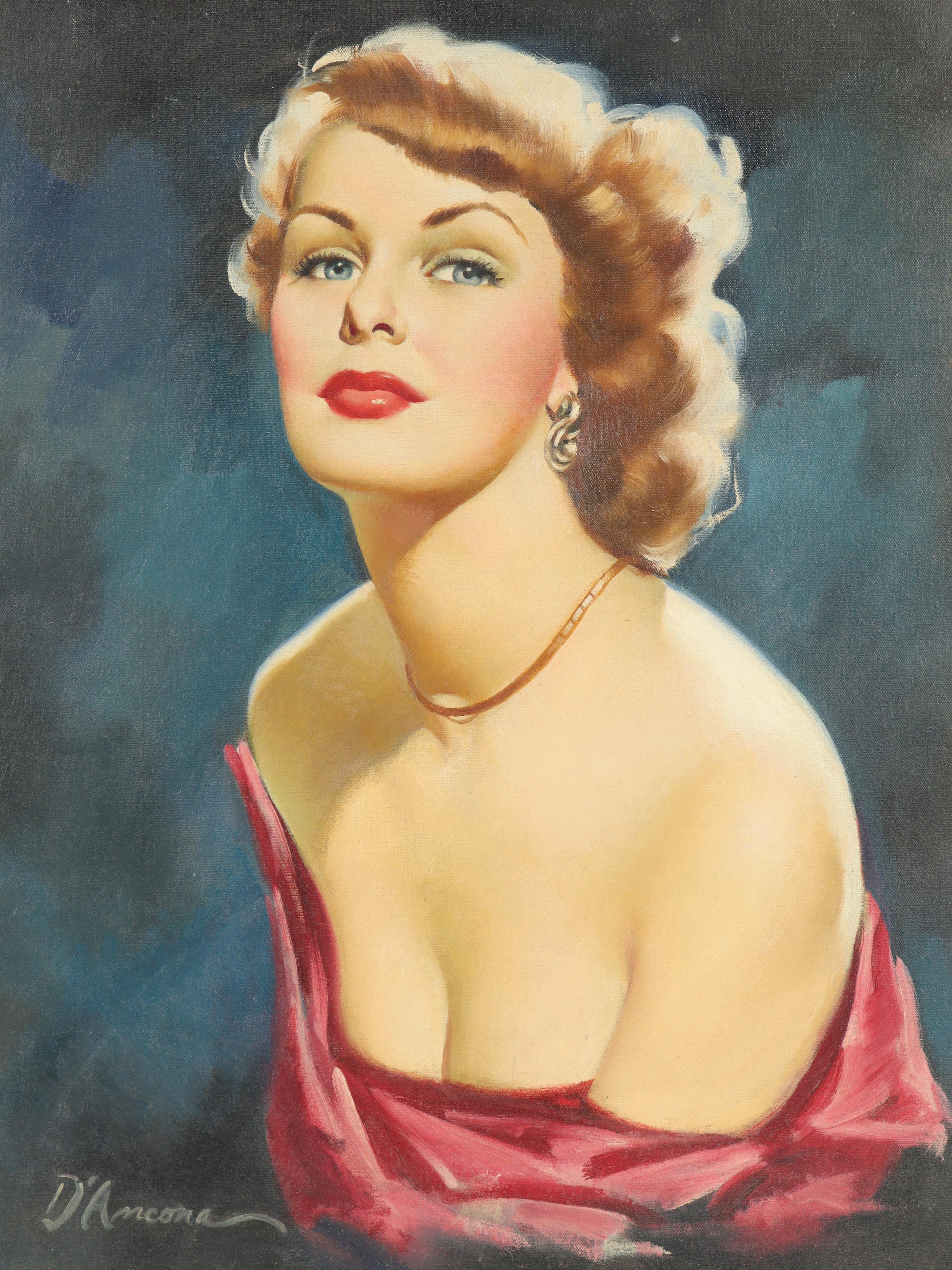 Edward d'Ancona Pinup Oil Painting