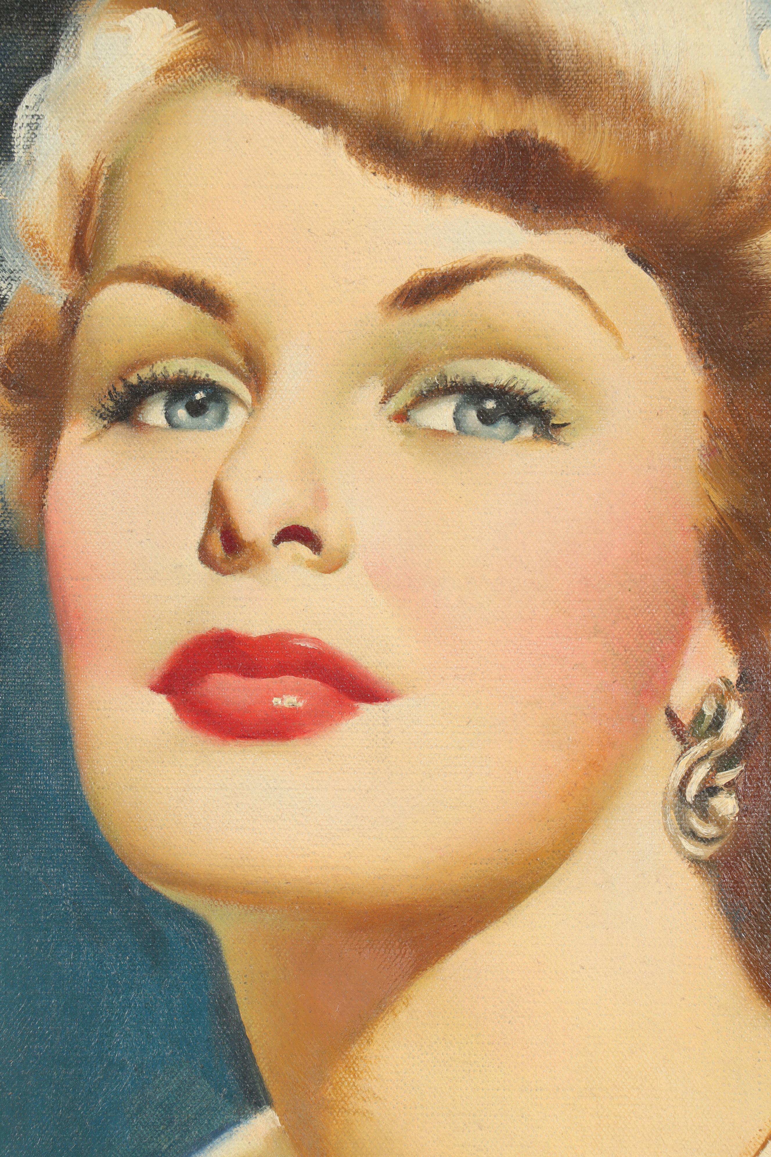 Edward d'Ancona Pinup Oil Painting