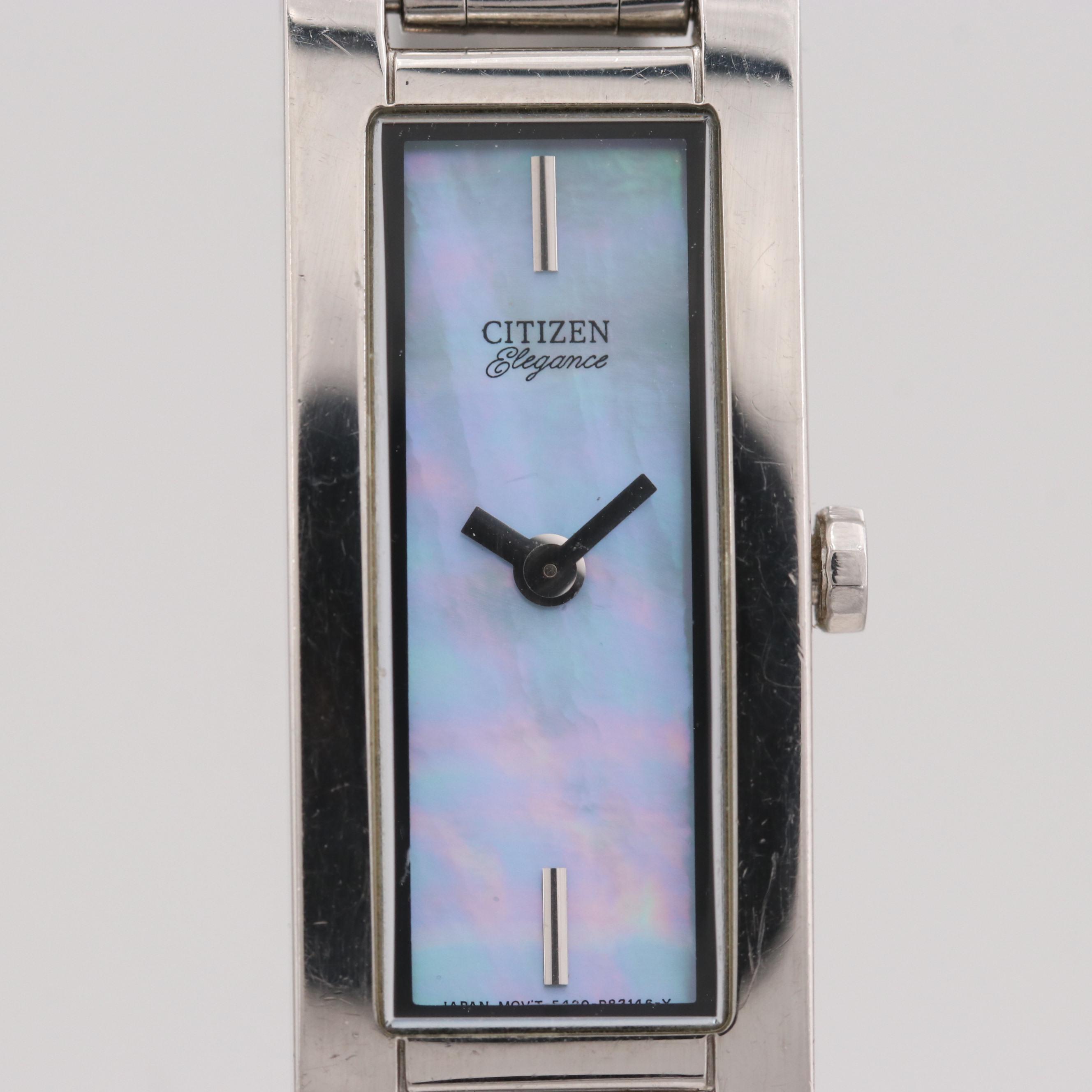 Citizen Elegance Stainless Steel Quartz Watch With Mother of Pearl Dial