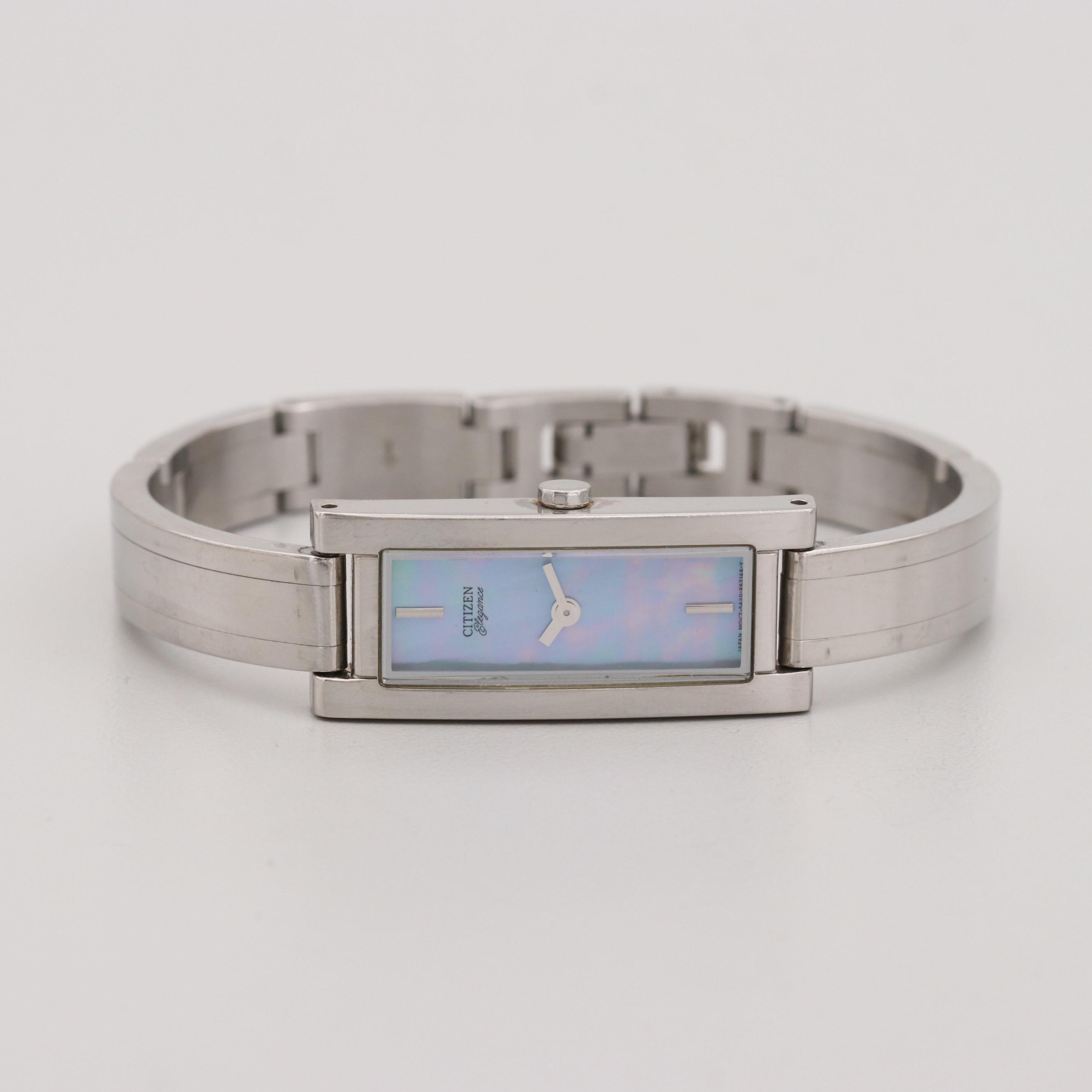 Citizen Elegance Stainless Steel Quartz Watch With Mother of Pearl Dial