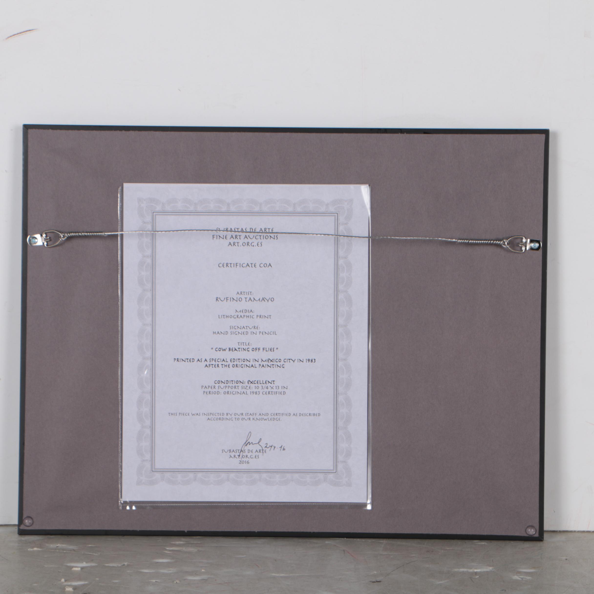 Rufino Tamayo Offset Lithograph "Vaca Espantándose las Moscas"