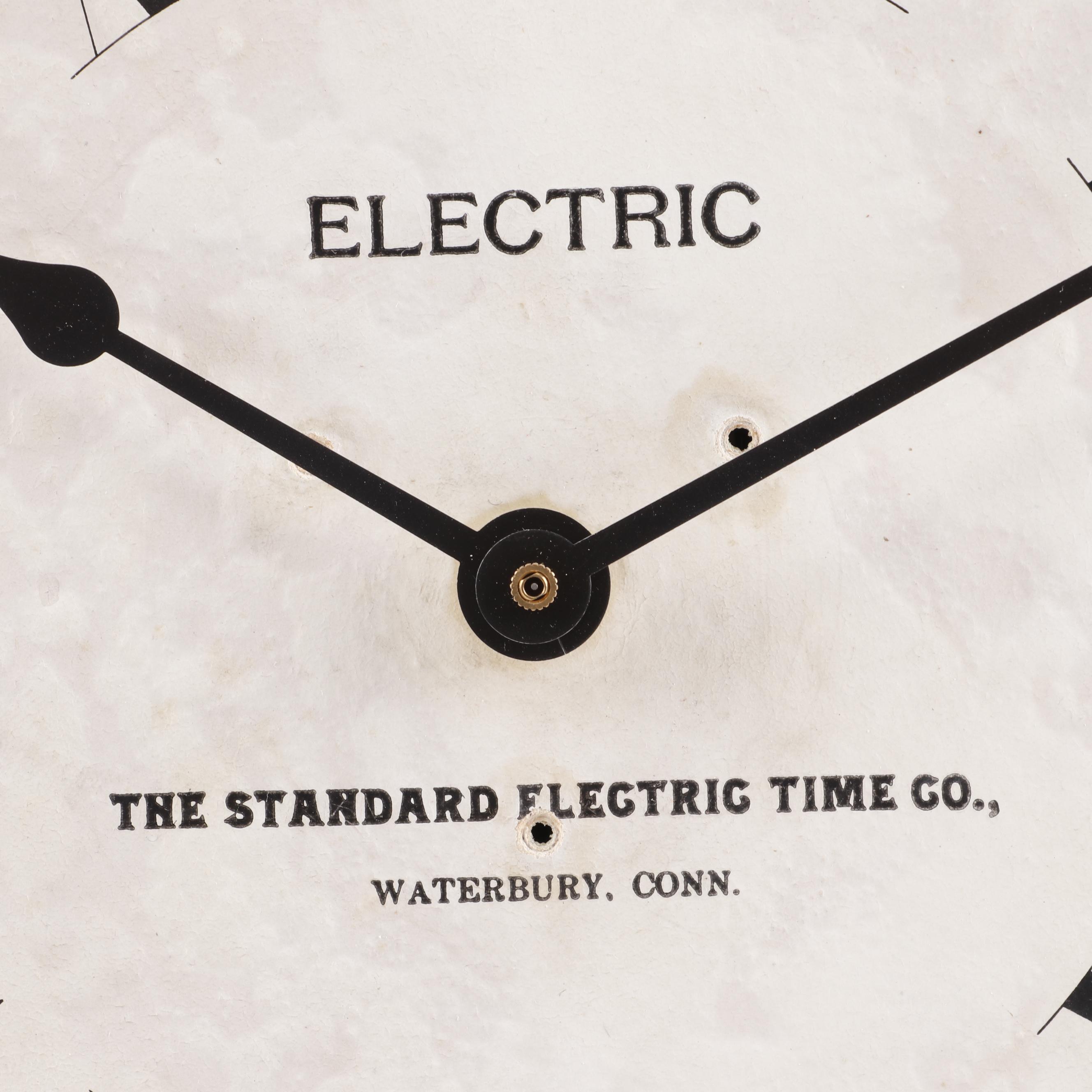 Converted Standard Electric Time Co. Oak School Wall Clock