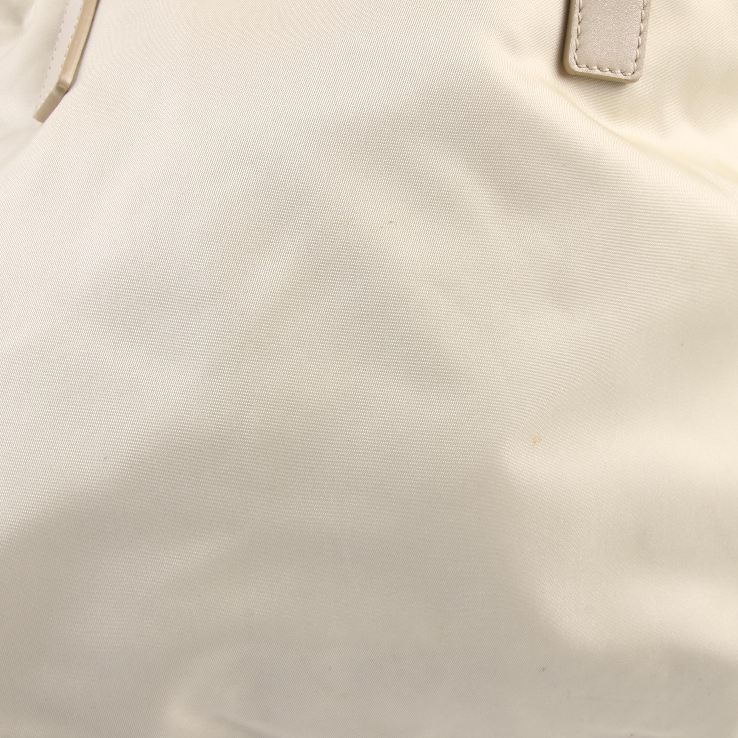 Prada Side-Cinch Two-Tone Shoulder Bag in Nylon and Leather