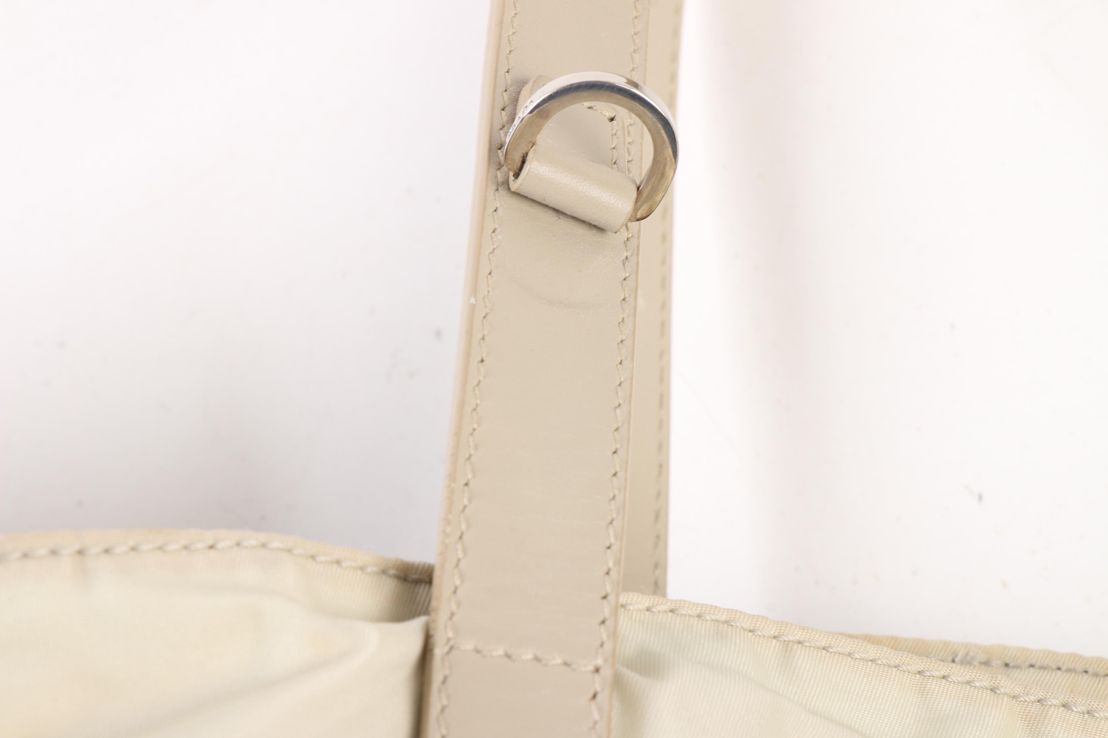 Prada Side-Cinch Two-Tone Shoulder Bag in Nylon and Leather