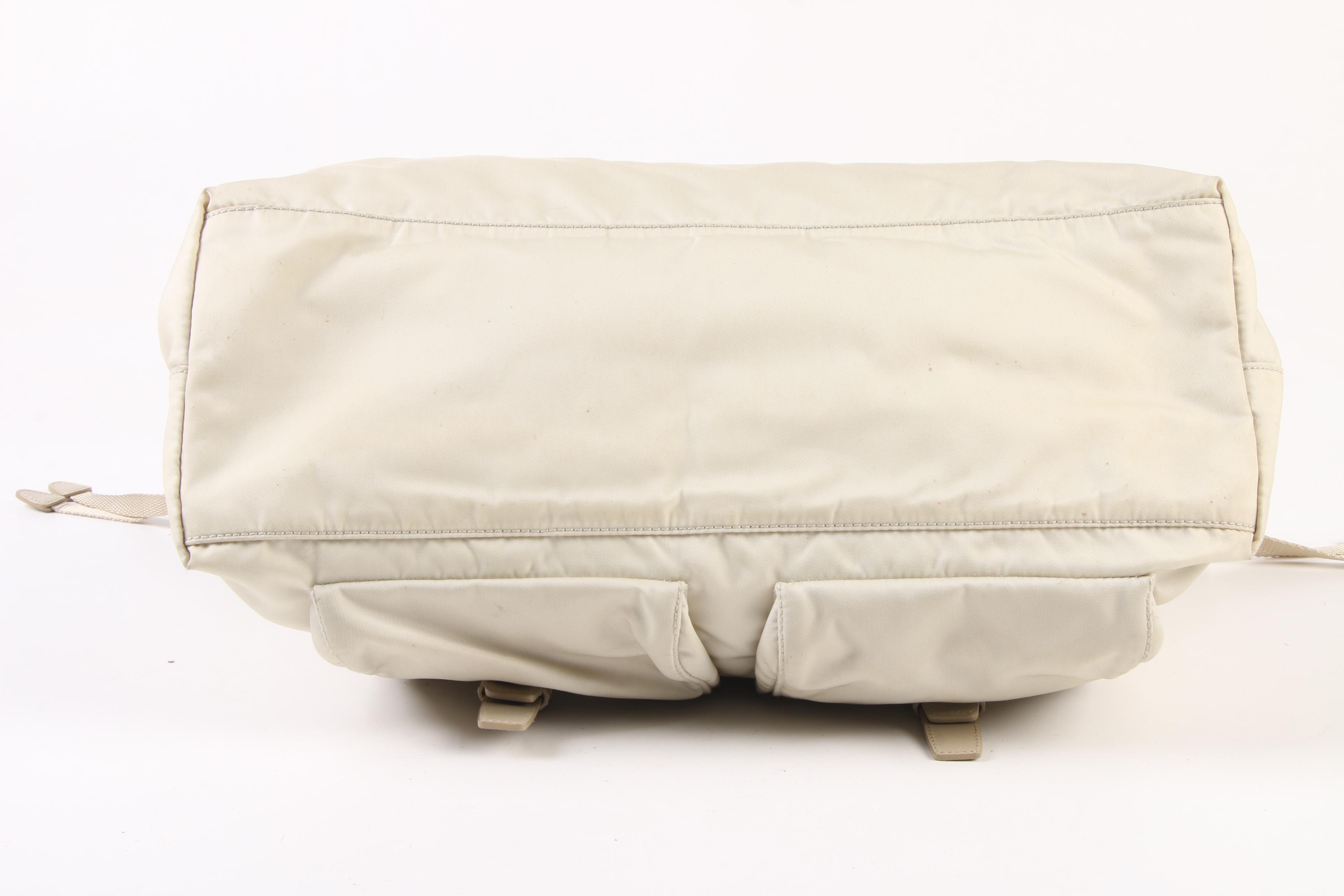 Prada Side-Cinch Two-Tone Shoulder Bag in Nylon and Leather