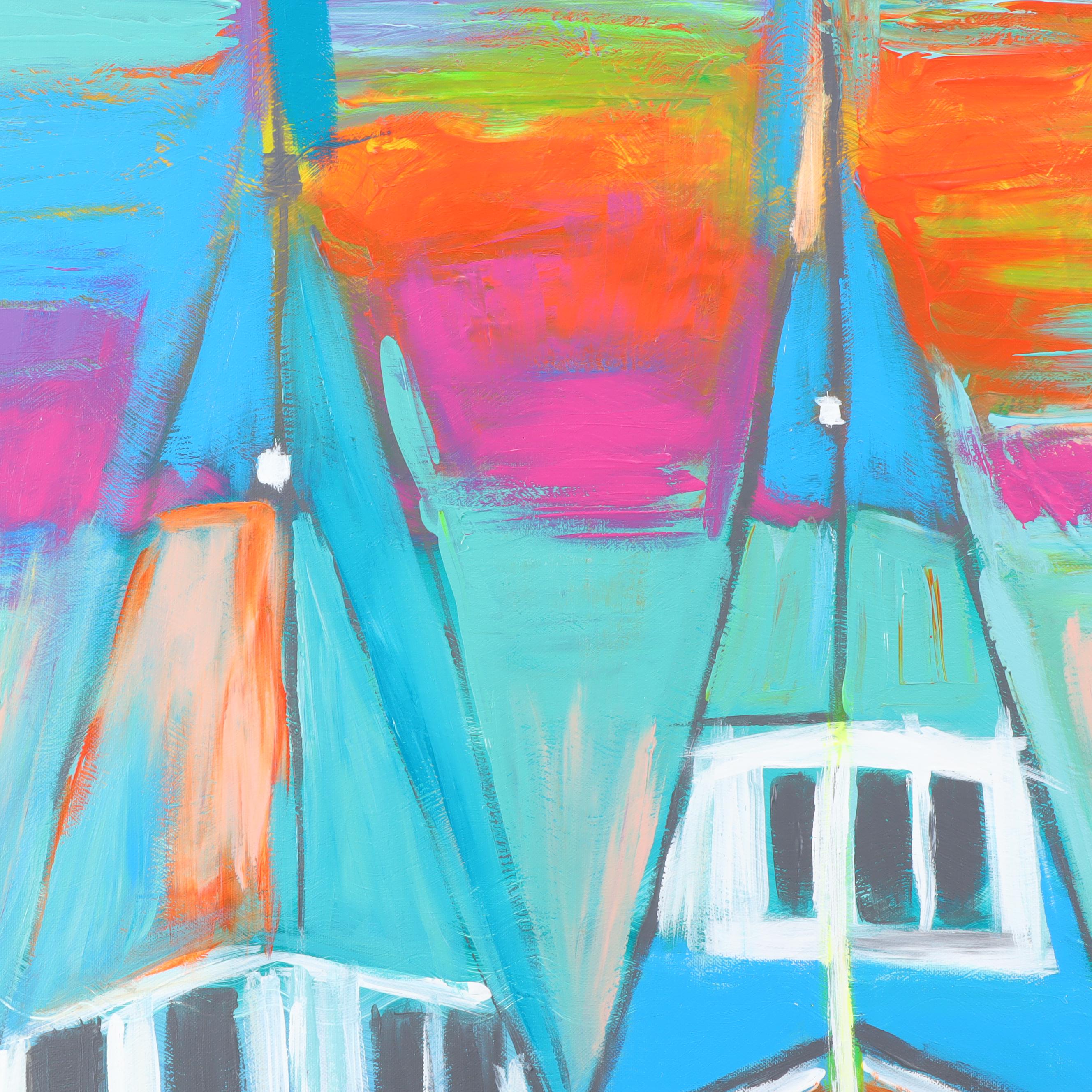 Jordan Howell Stylized Boat Acrylic Painting