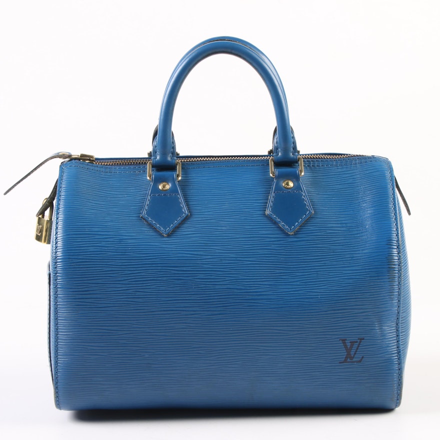 Louis Vuitton Paris Speedy 25 in Toledo Blue Epi Leather