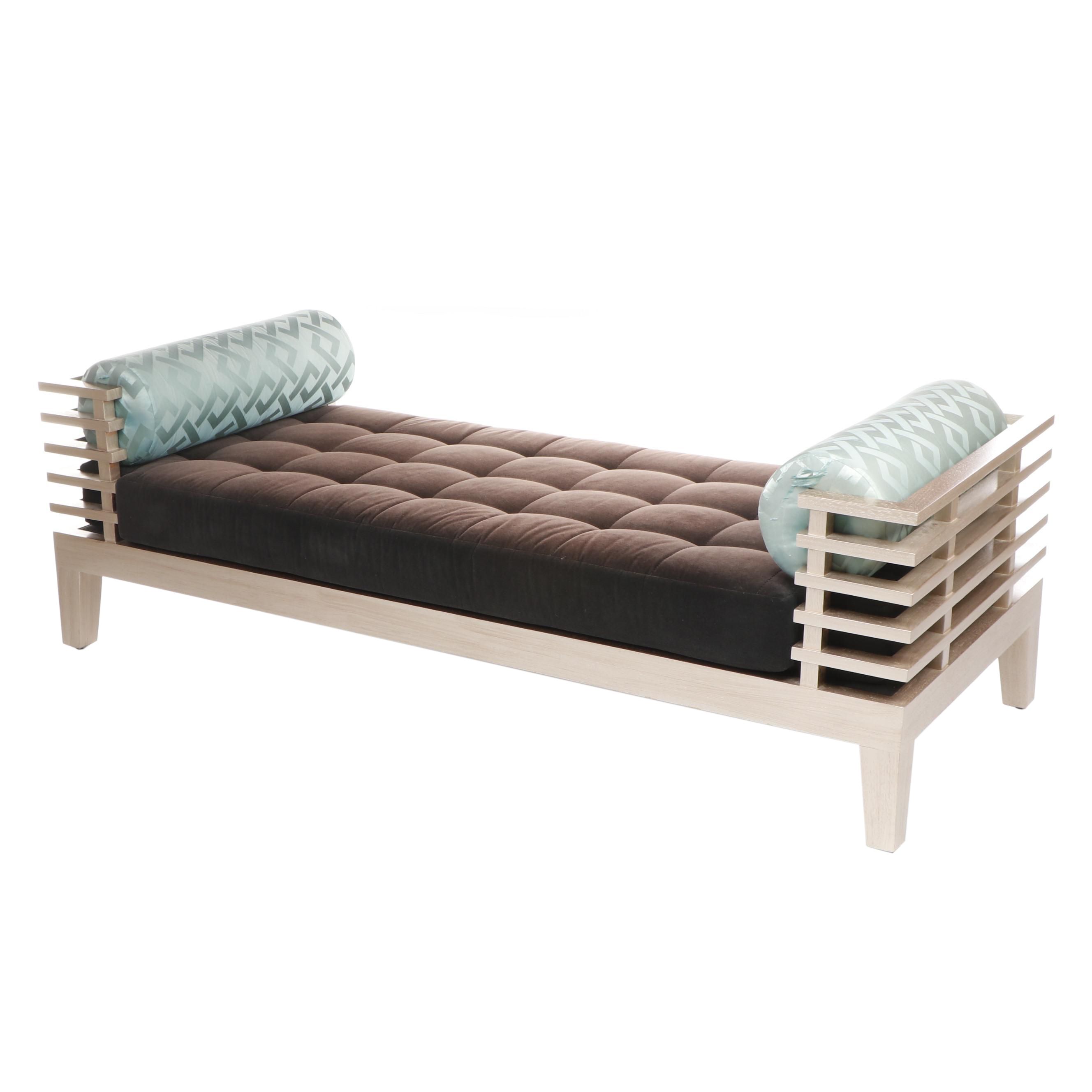 Adriana Hoyos "Chocolate" Modern Style Day Bed with Velveteen Upholstery