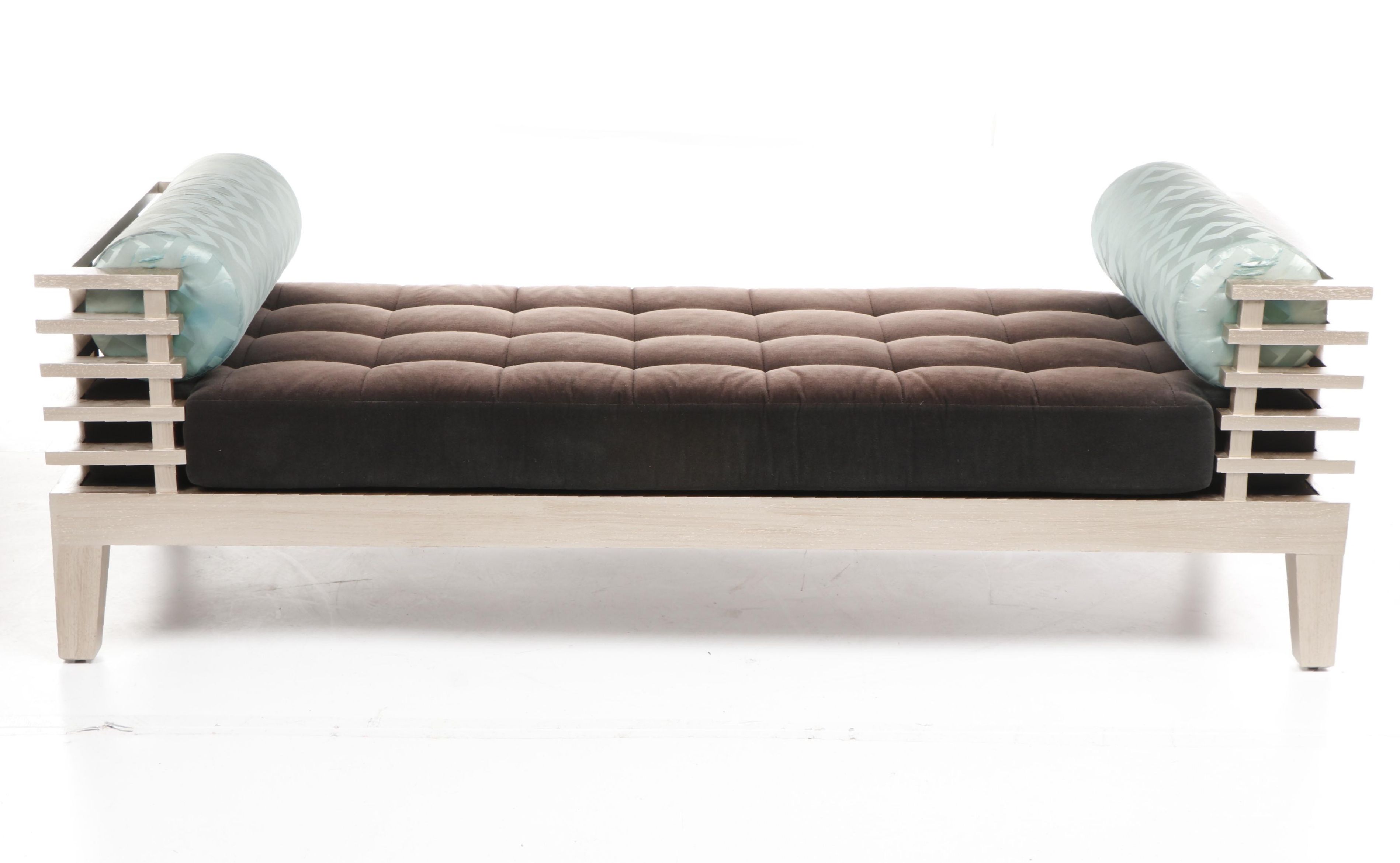 Adriana Hoyos "Chocolate" Modern Style Day Bed with Velveteen Upholstery
