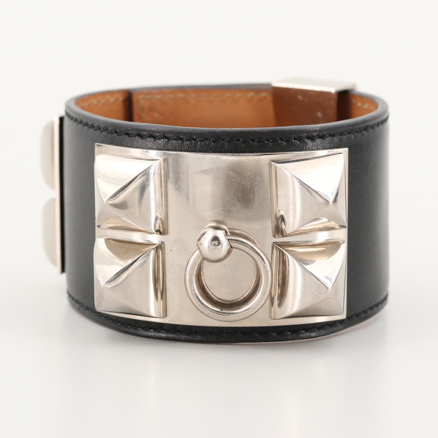 Hermès "Collier de Chien" Leather Cuff Bracelet