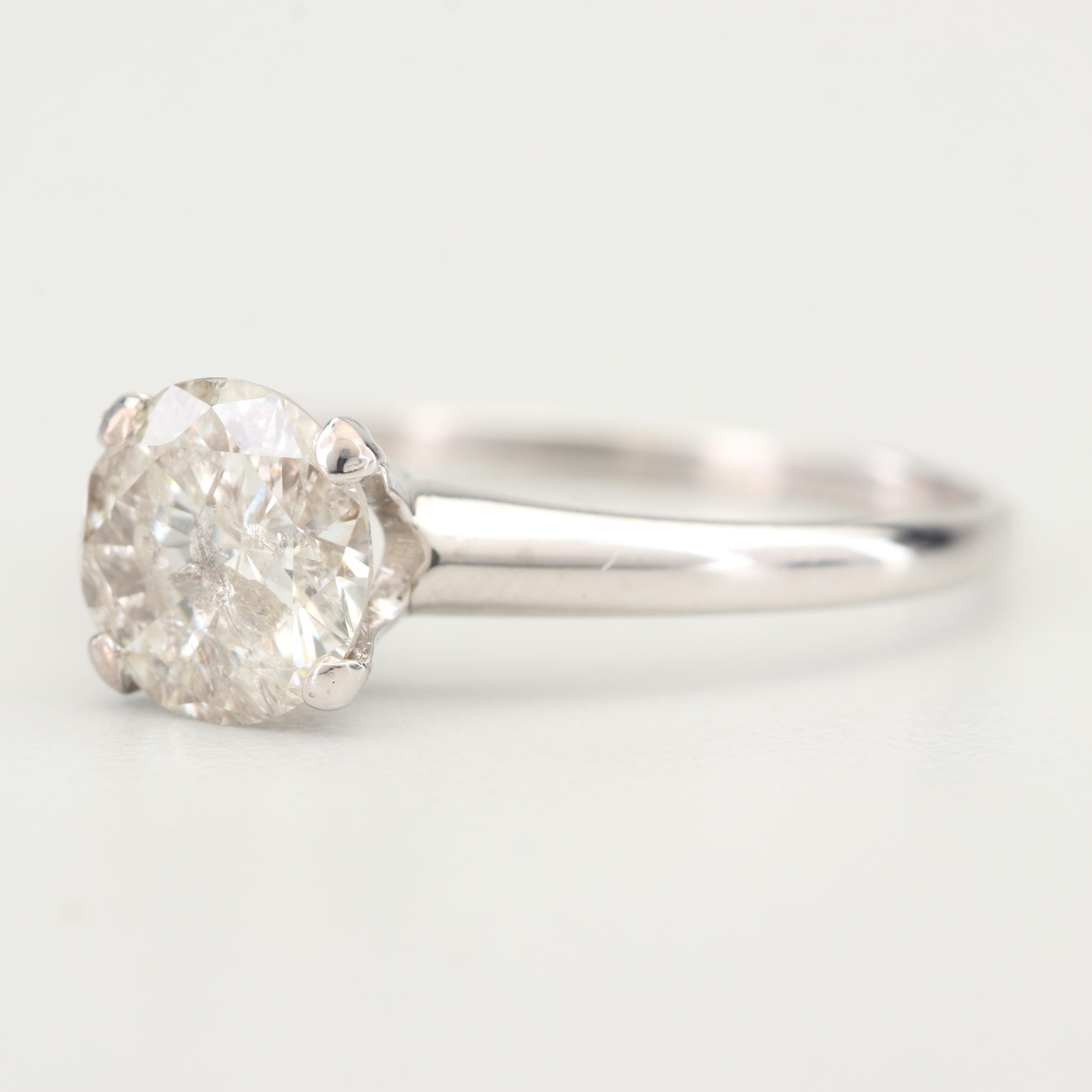 Platinum and 1.56 CT Diamond Solitaire Ring