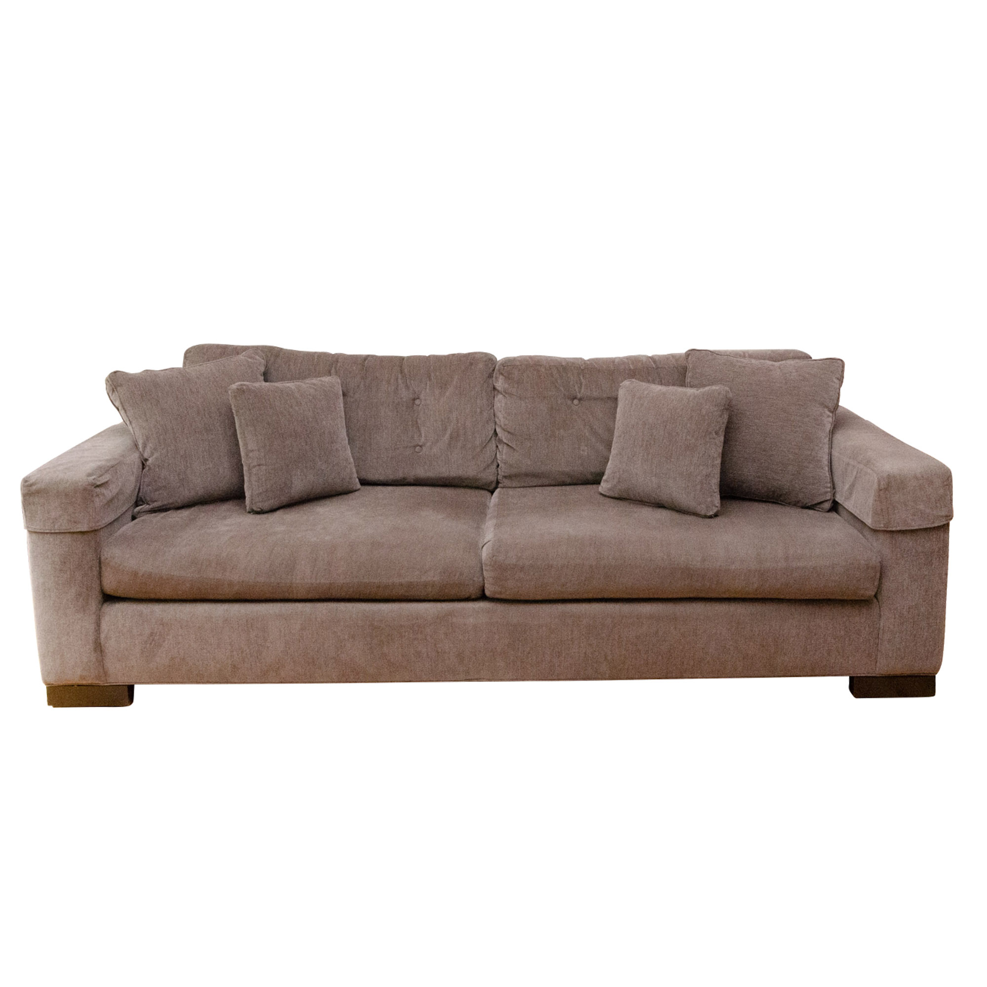 Modern Chenille Upholstered Sofa with Decorative Pillows