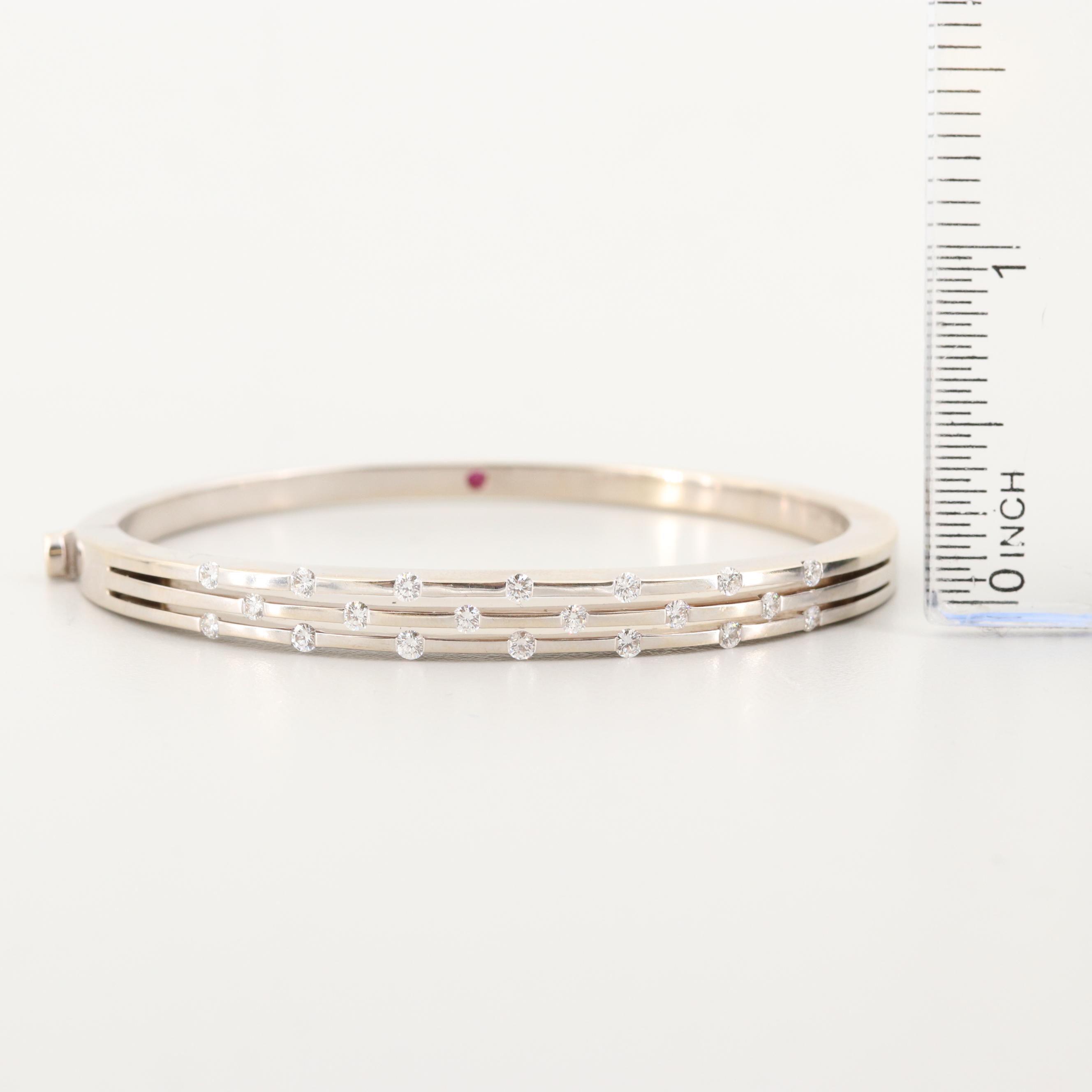 Roberto Coin "Classica Parisienne" 18K White Gold 1.00 CTW Diamond Bracelet