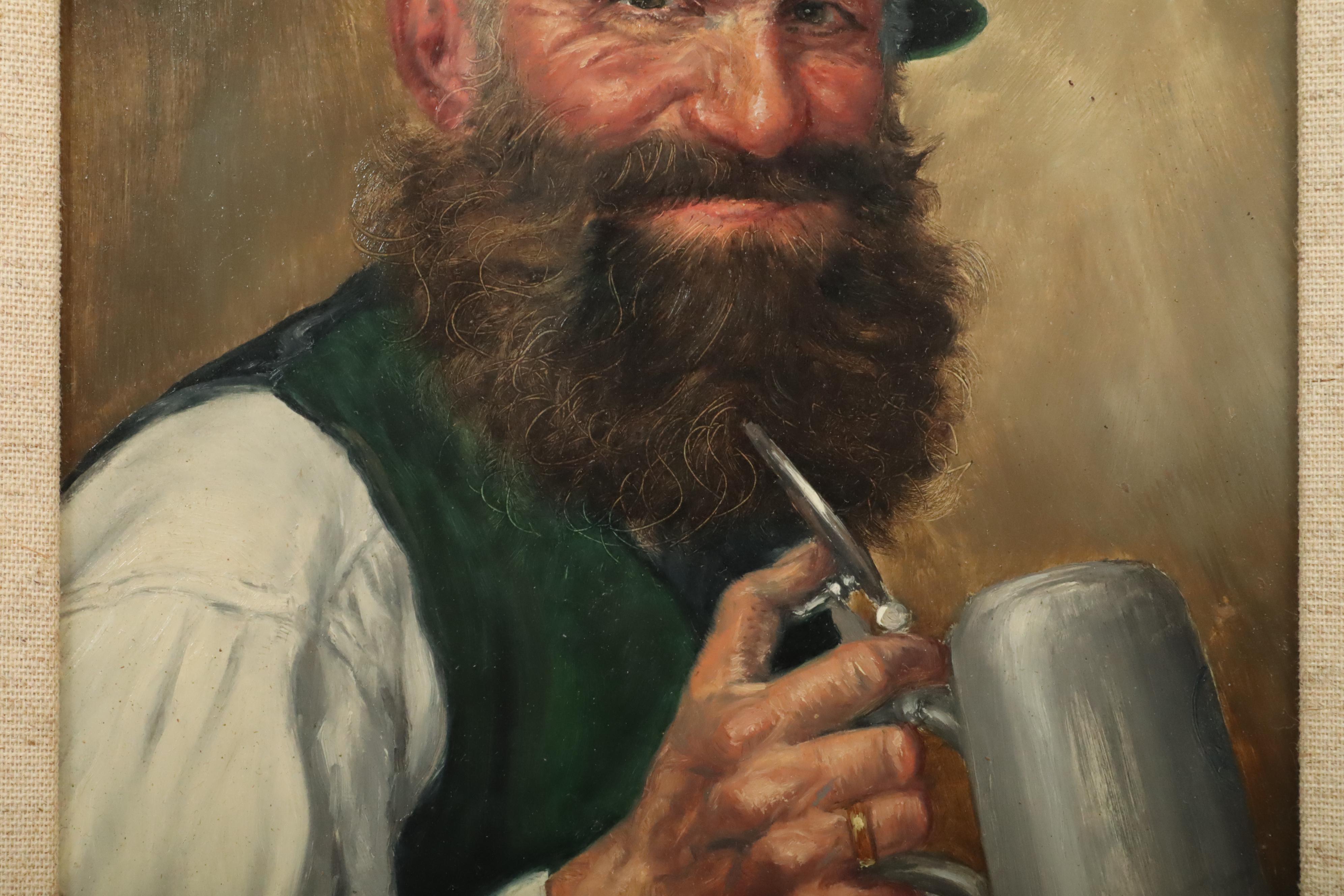 Fritz Müller Bavarian Portrait Oil Painting