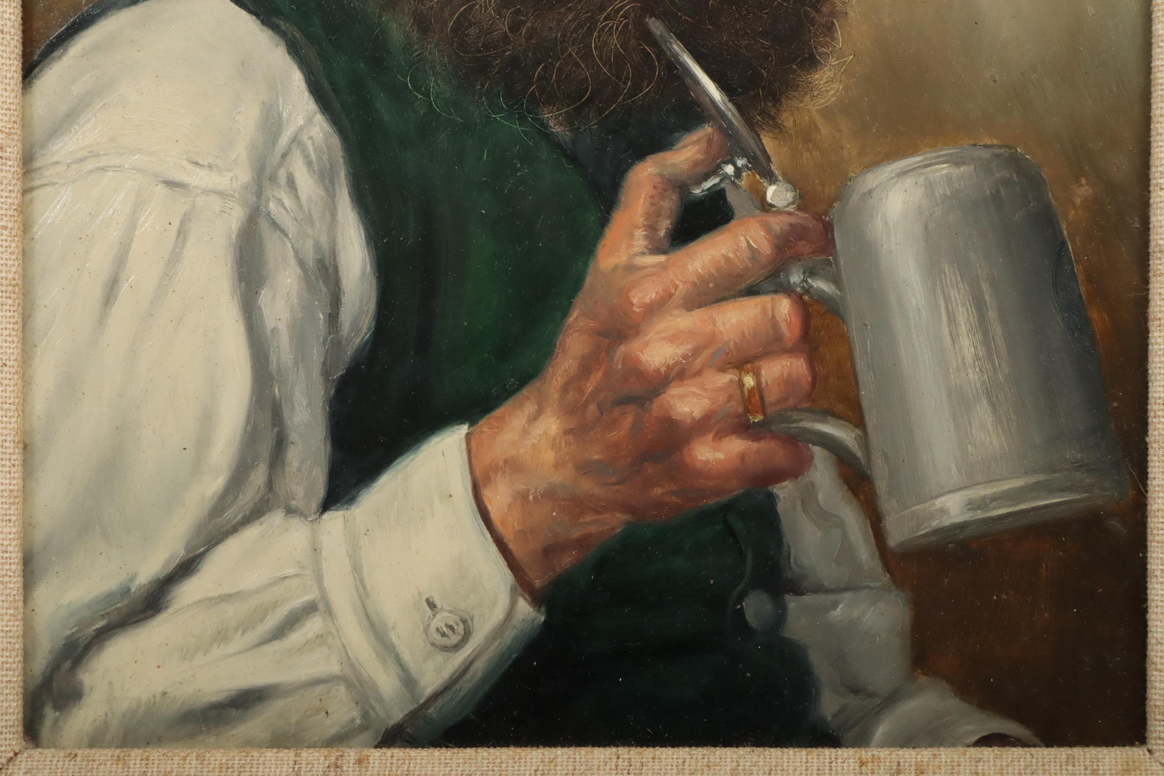 Fritz Müller Bavarian Portrait Oil Painting