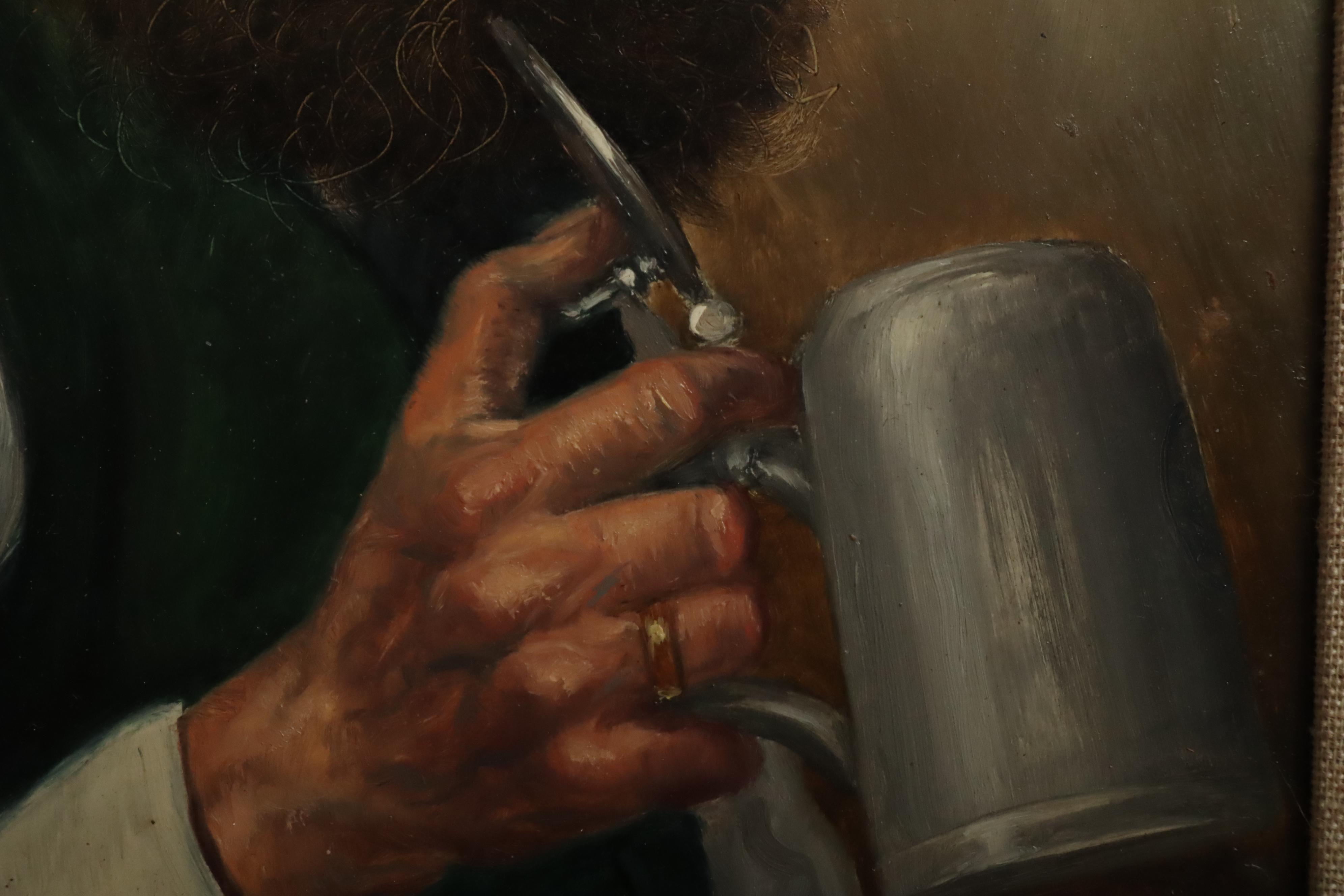 Fritz Müller Bavarian Portrait Oil Painting