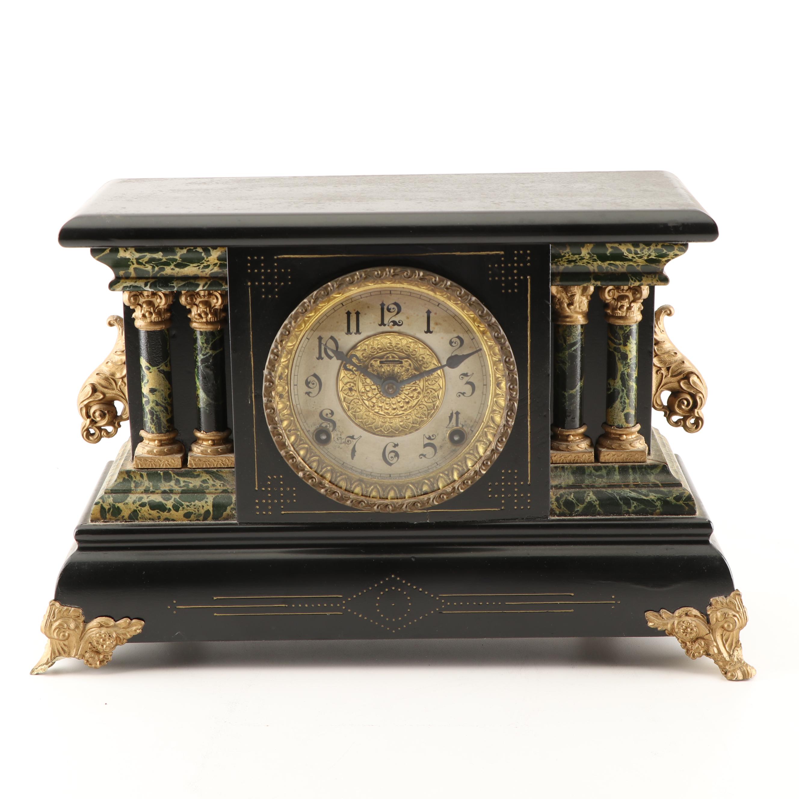 E. Ingraham "Adrian" Adamantine Mantel Clock, Early 20th Century