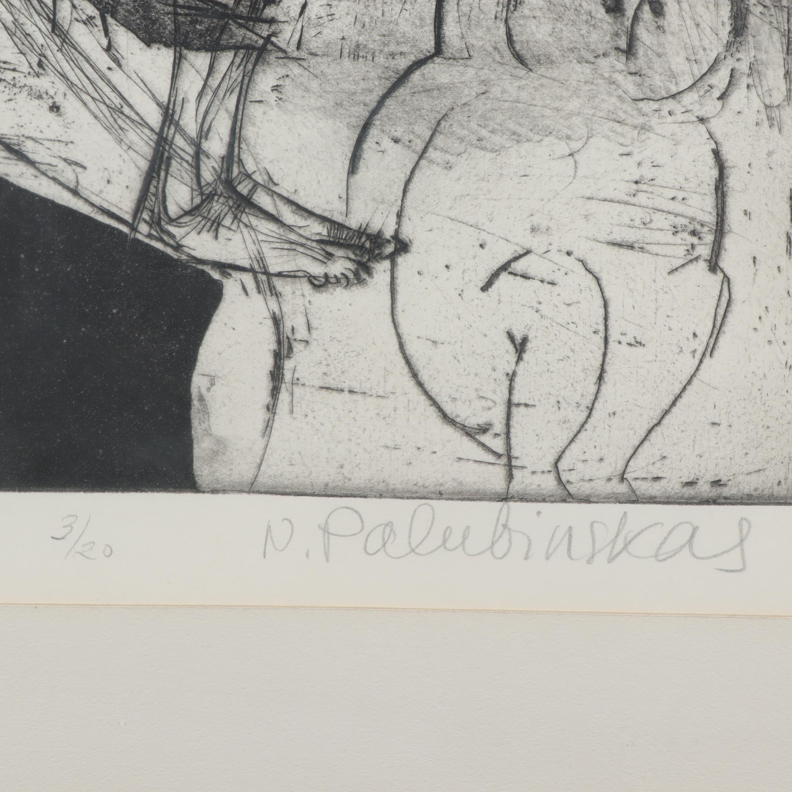 N. Palubinskas Abstract Etching of Figures "Out of Reach"