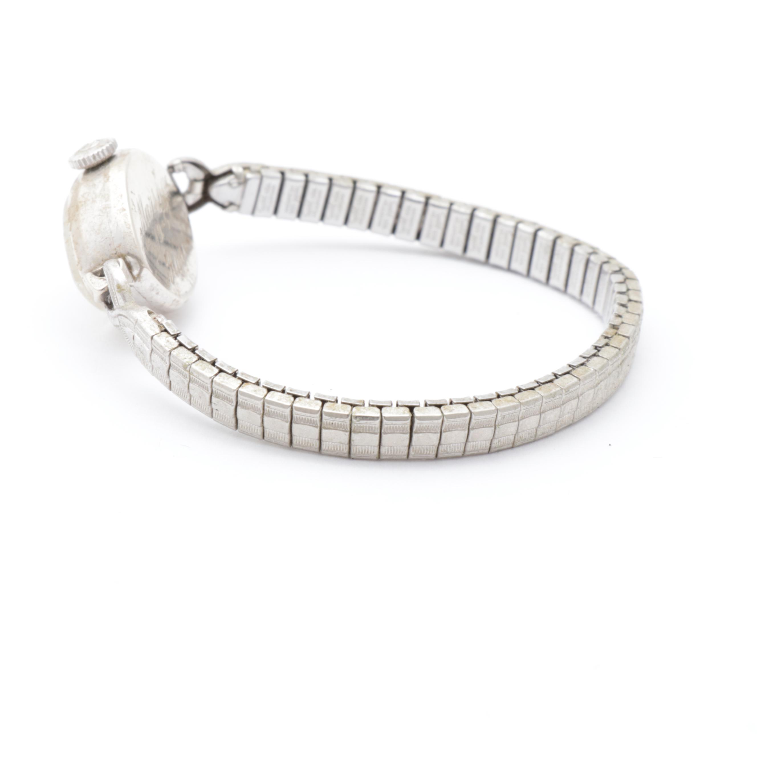 14K White Gold Omega Watch