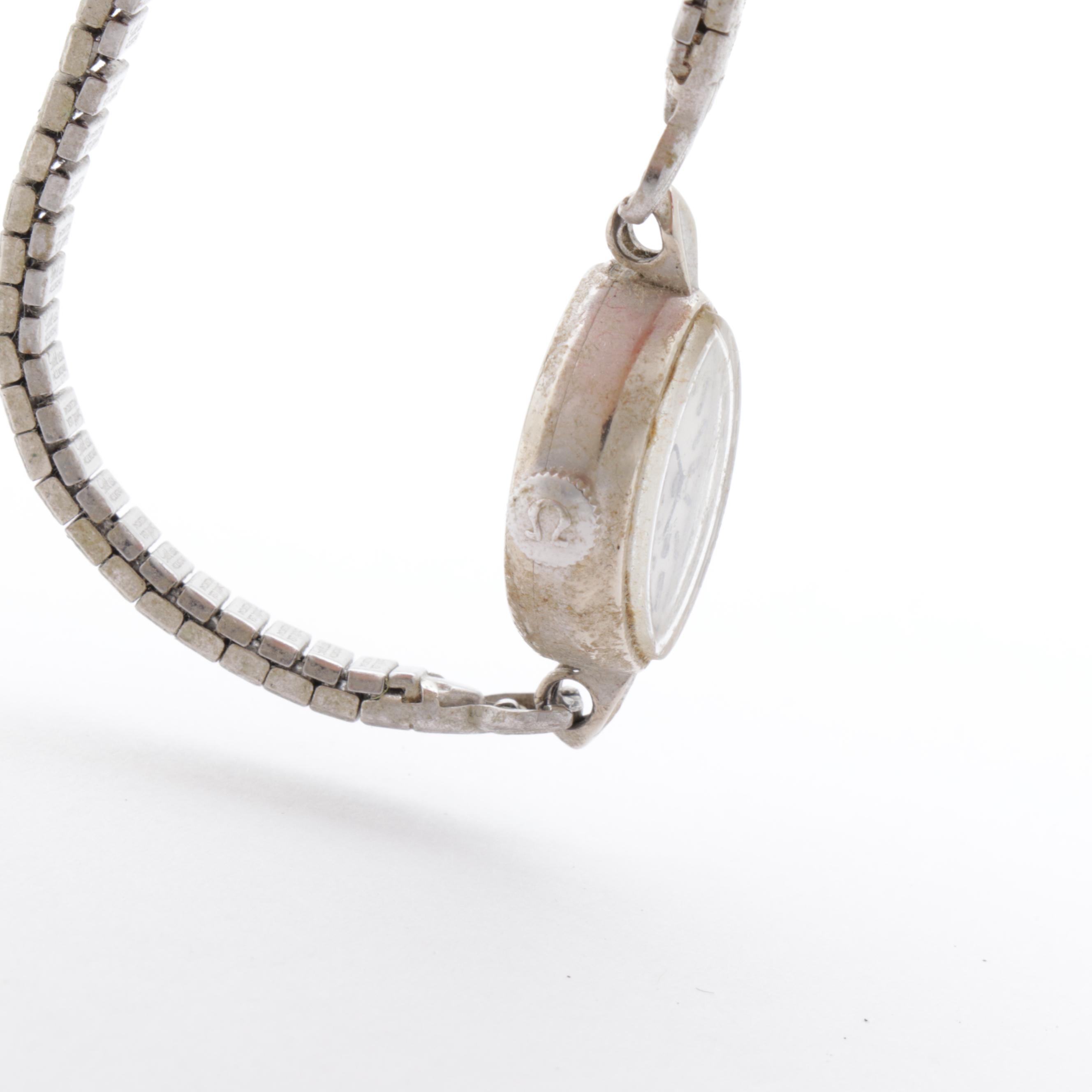 14K White Gold Omega Watch