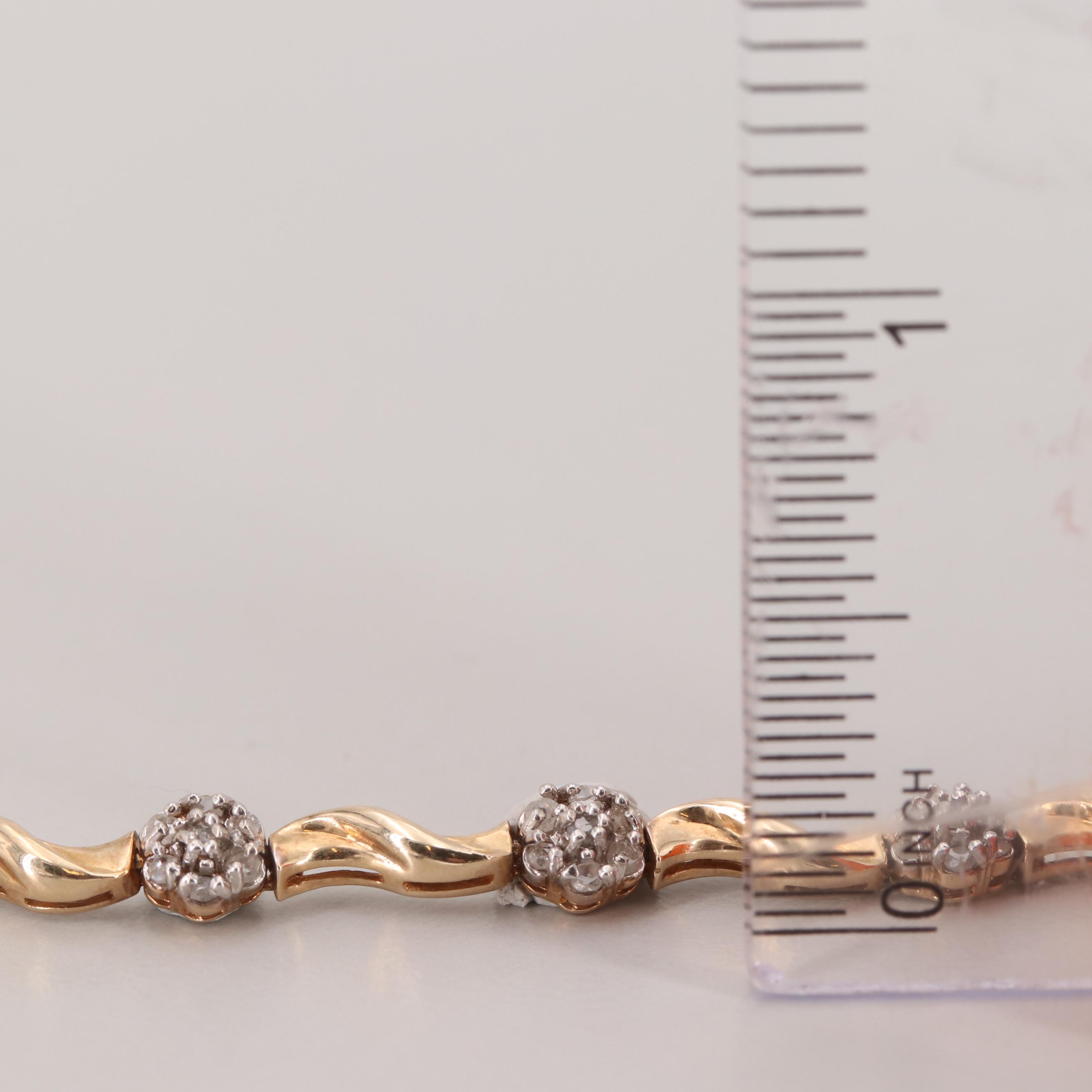 10K Yellow Gold Diamond Bracelet