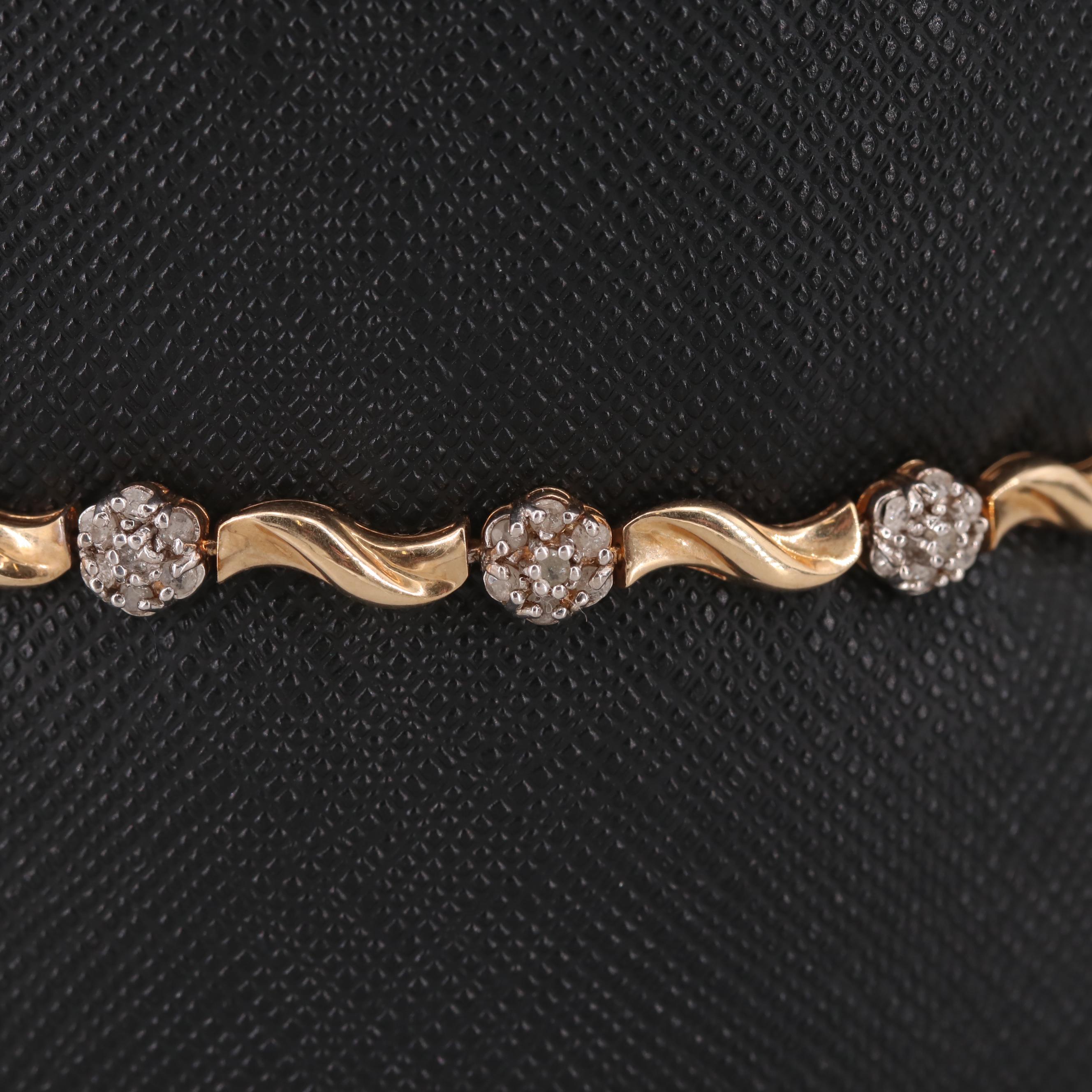 10K Yellow Gold Diamond Bracelet