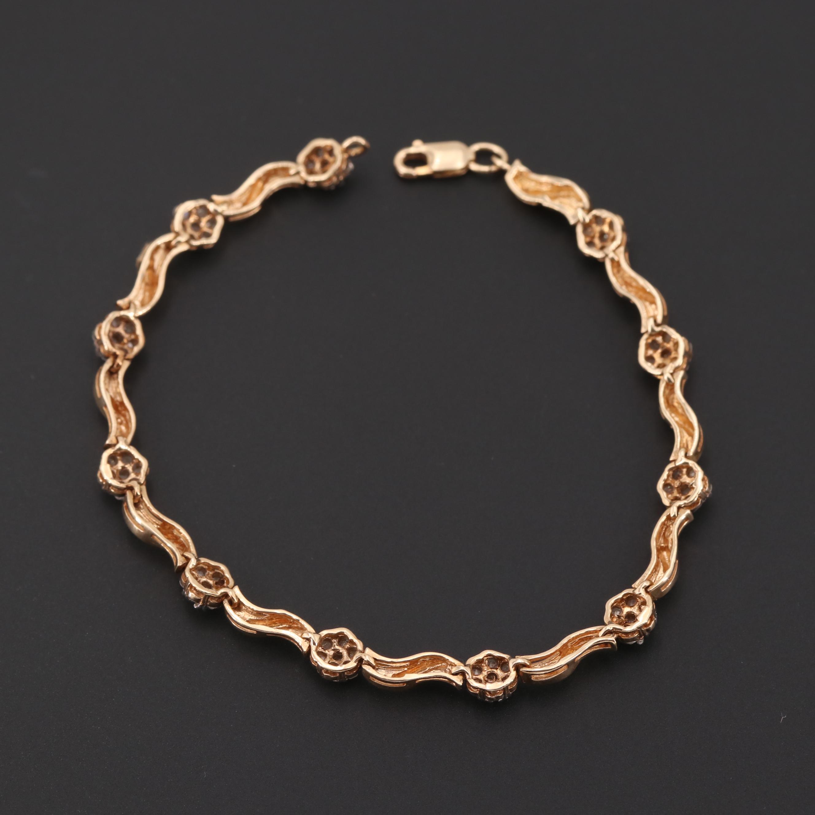 10K Yellow Gold Diamond Bracelet