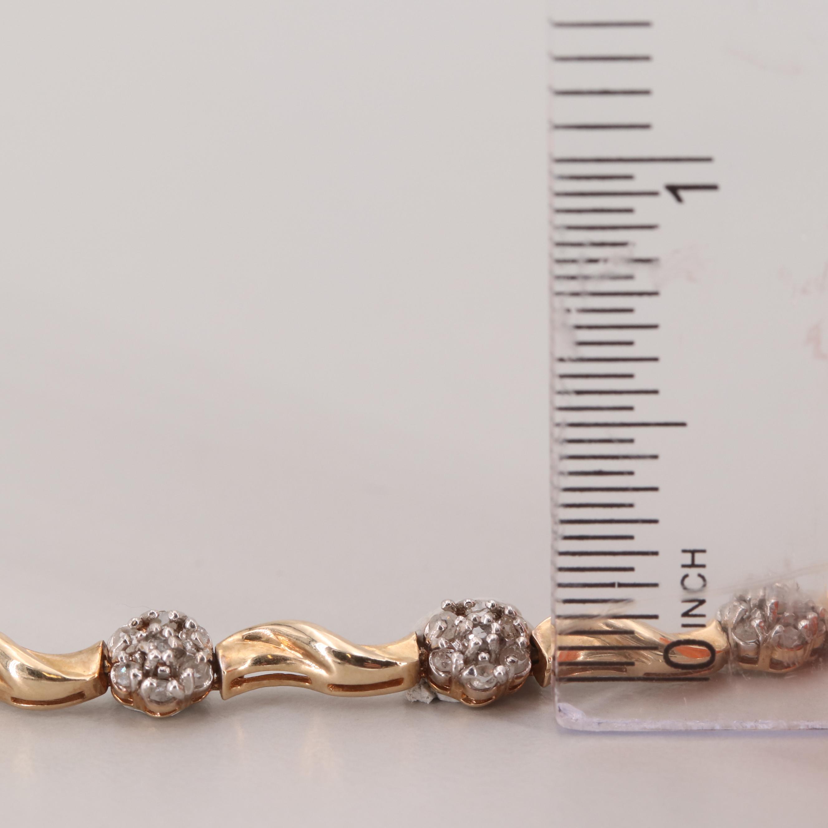 10K Yellow Gold Diamond Bracelet
