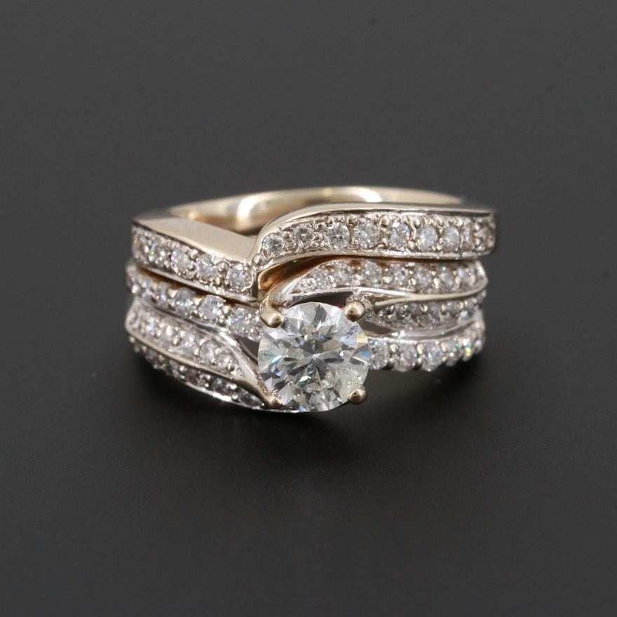 18K White Gold 1.43 CTW Diamond Ring Set