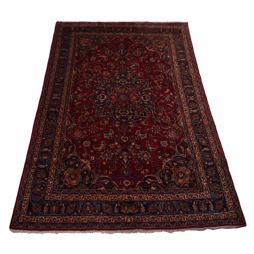 Hand-Knotted Persian Qum Wool Rug