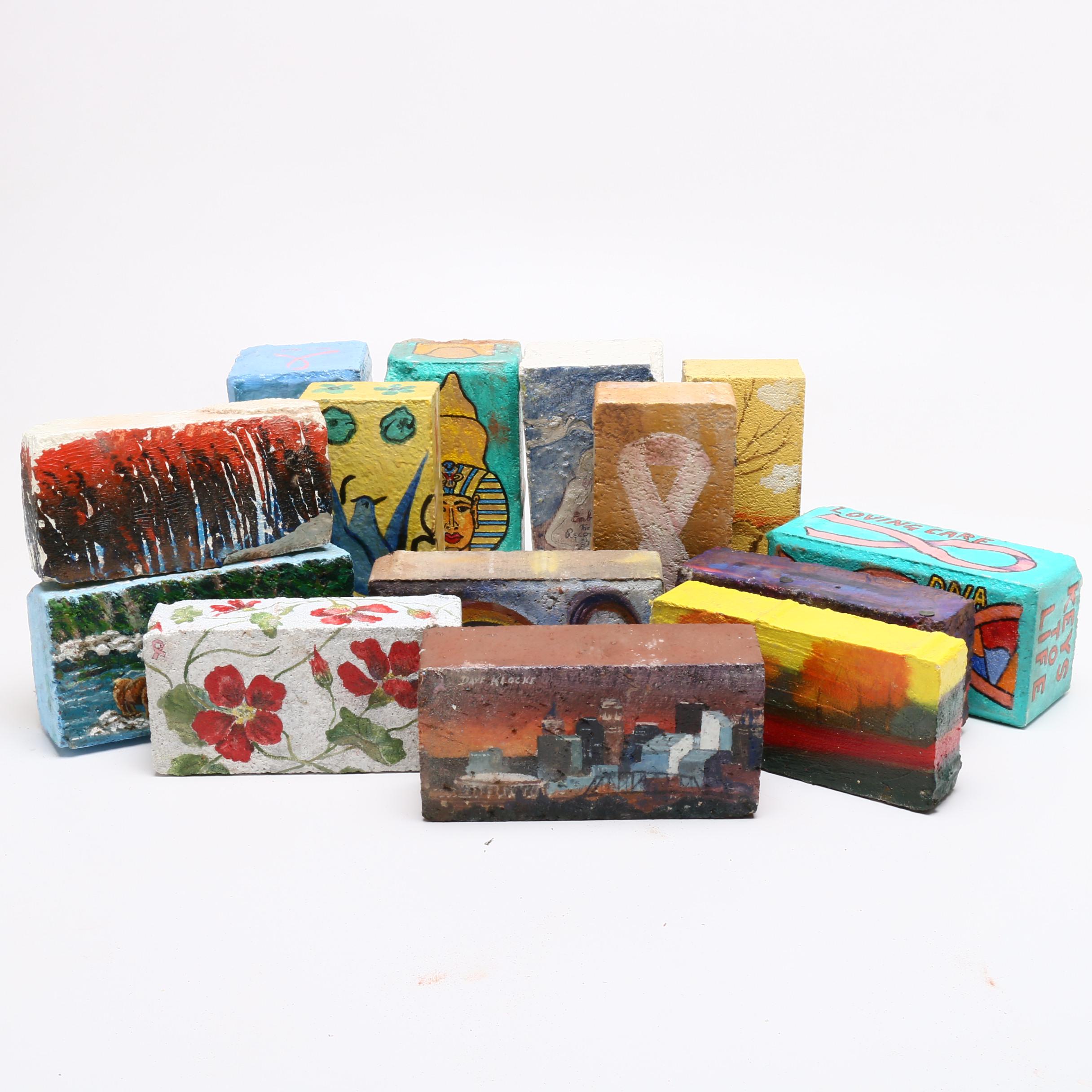 Group of Painted Bricks