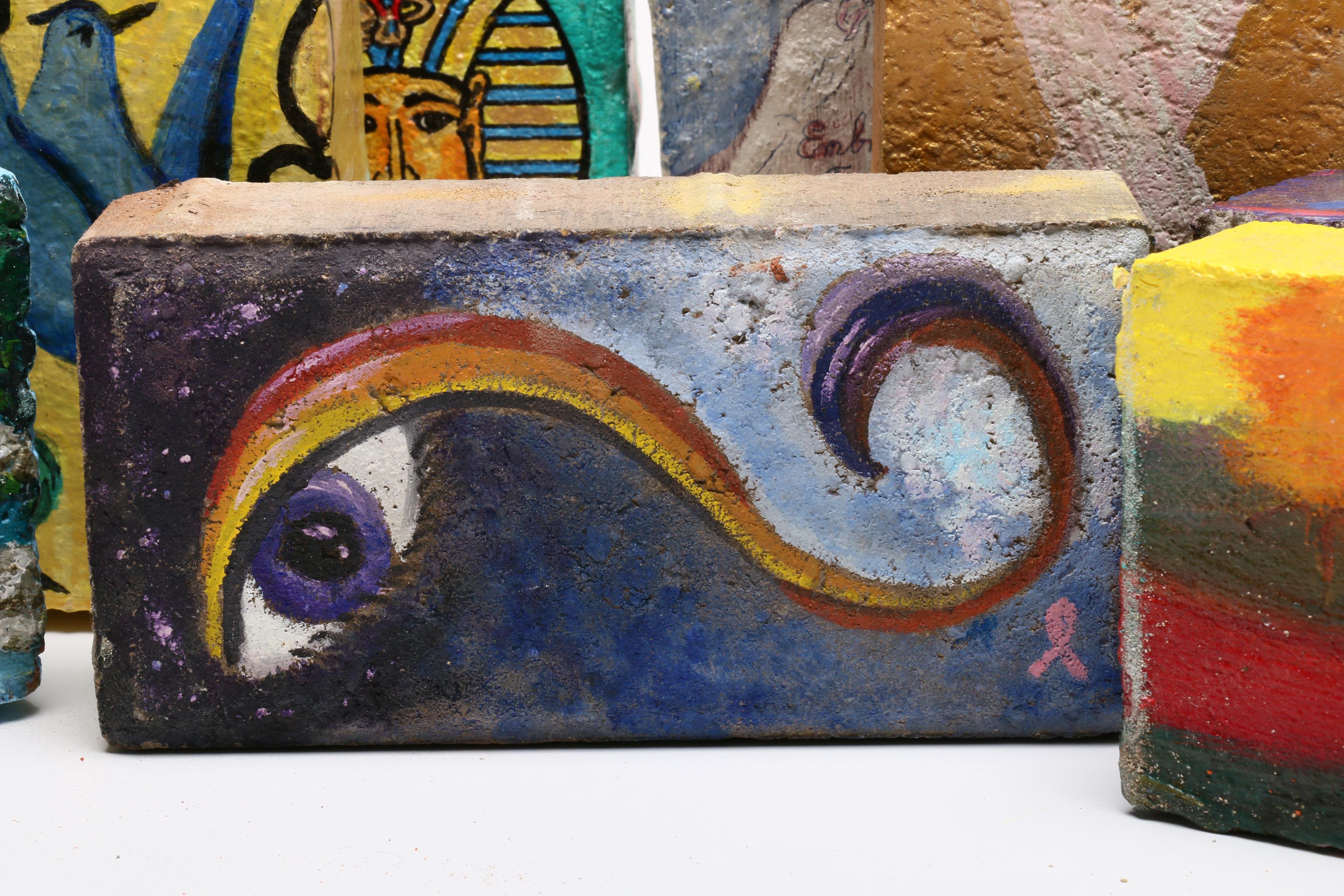 Group of Painted Bricks