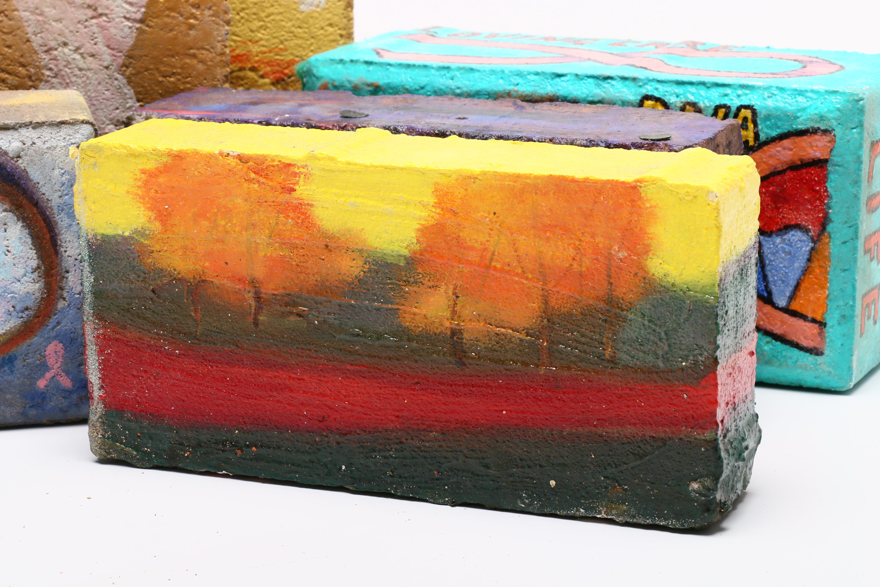 Group of Painted Bricks
