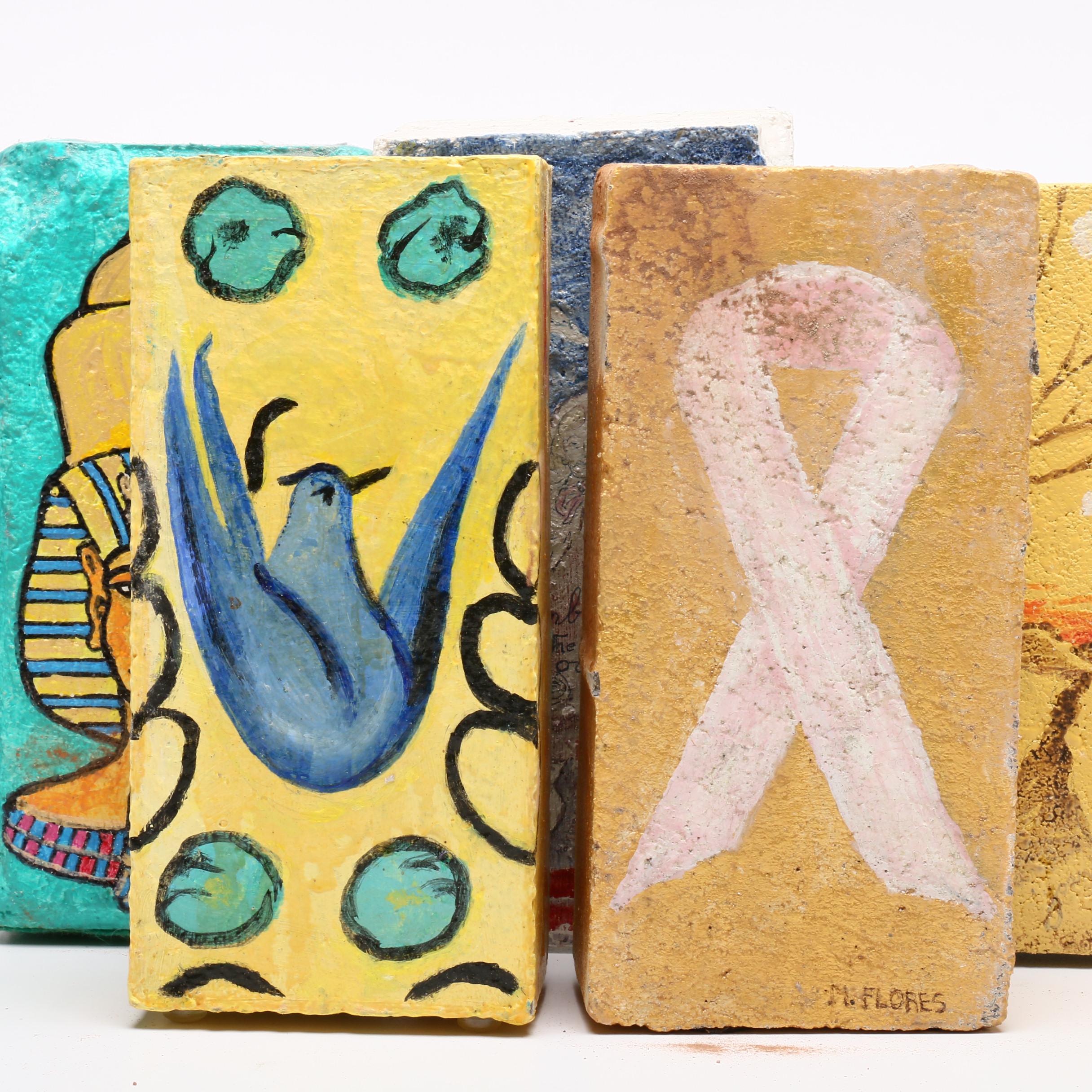 Group of Painted Bricks