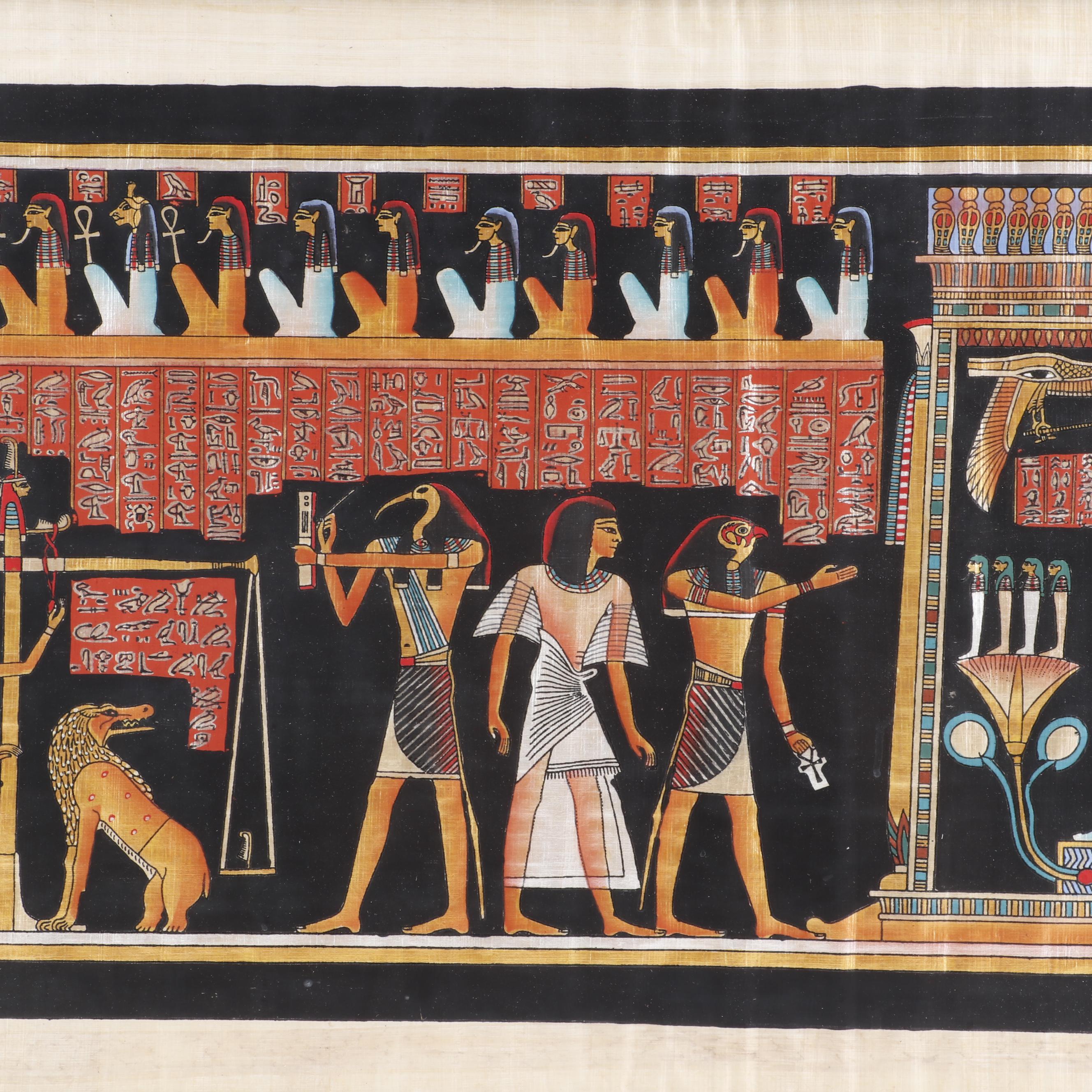 Khedn Egyptian Style Mixed Media Painting