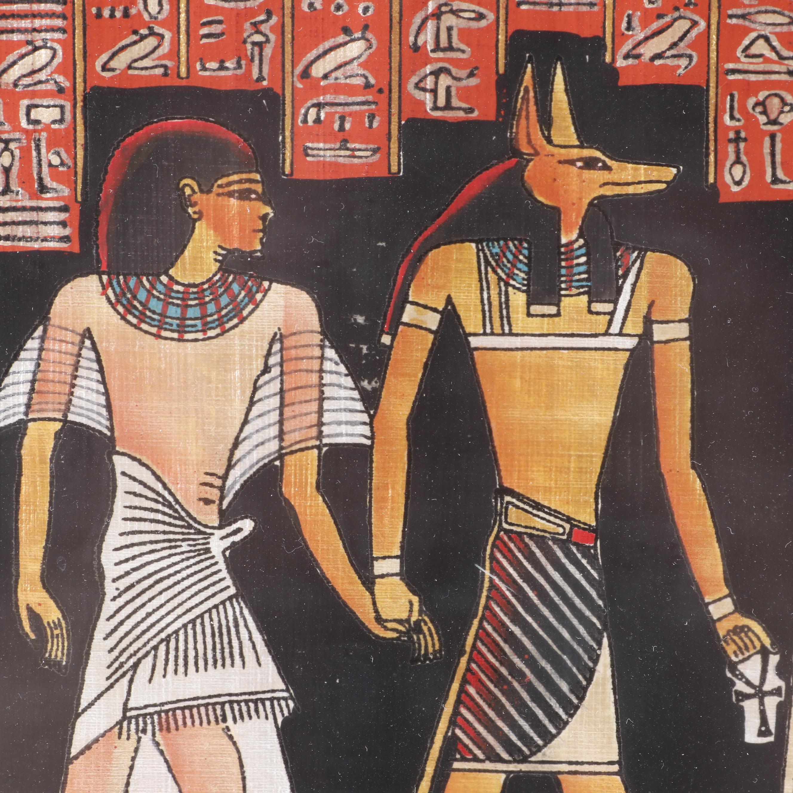 Khedn Egyptian Style Mixed Media Painting