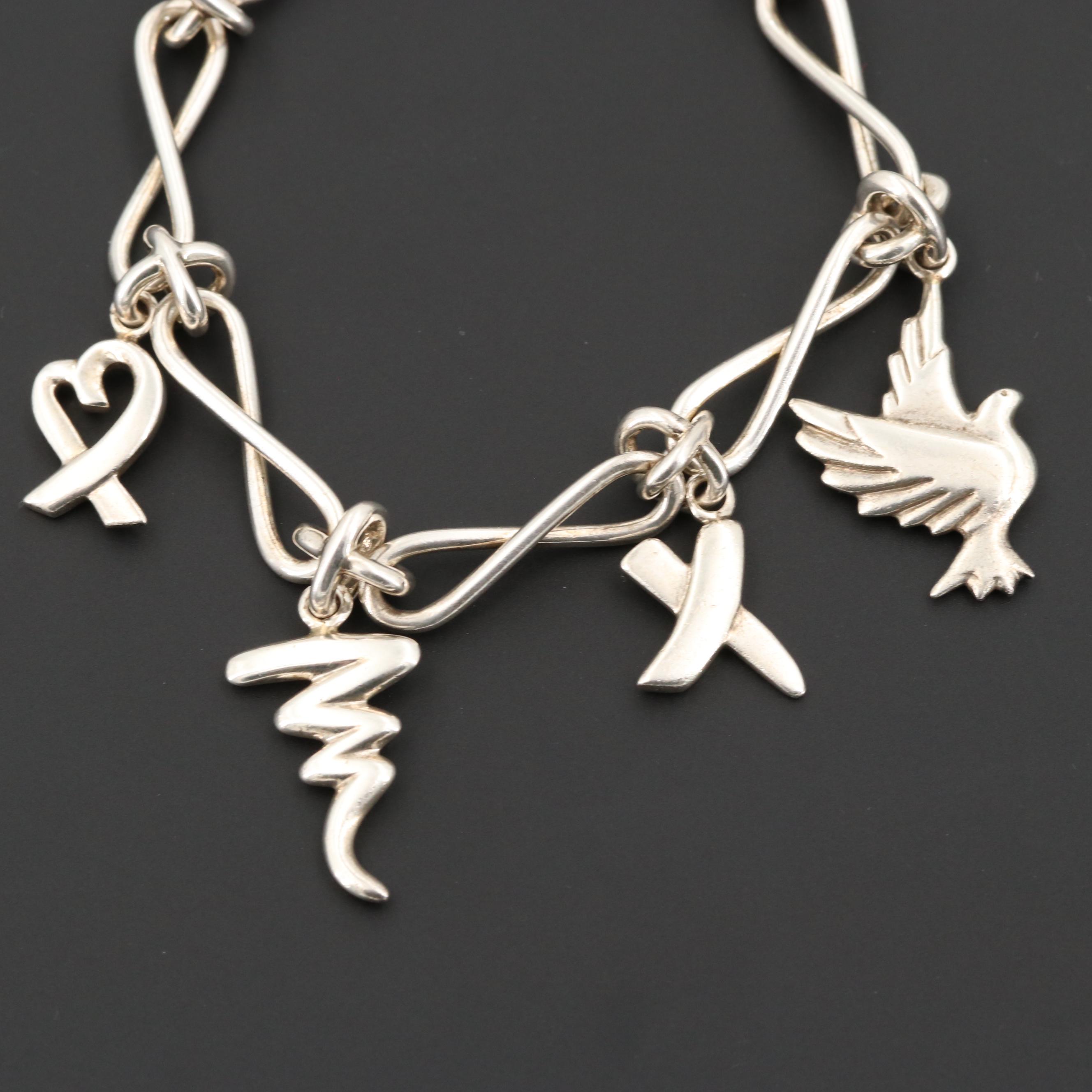 Paloma Picasso For Tiffany & Co. Sterling Silver Charm Bracelet