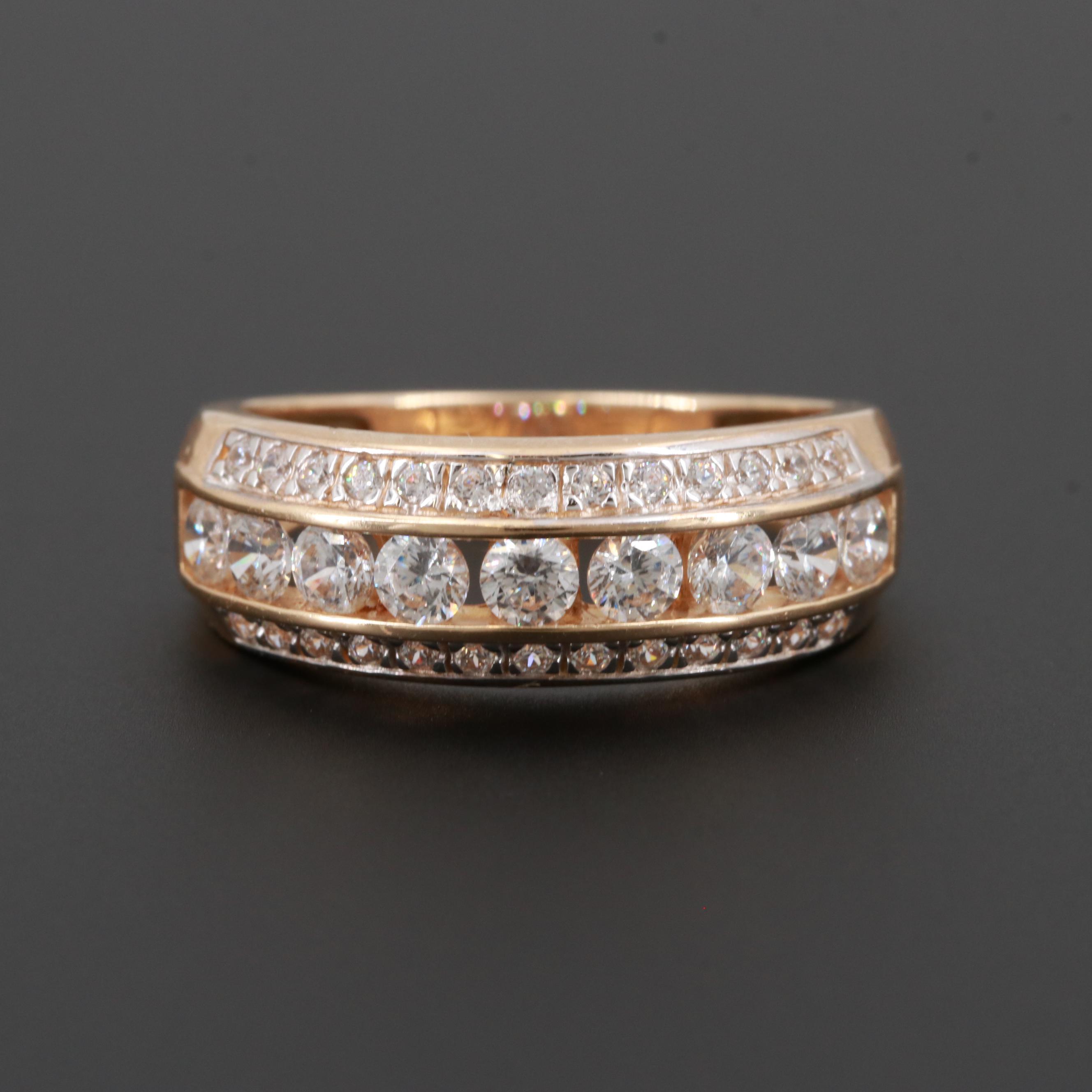 14K Yellow Gold Cubic Zirconia Ring