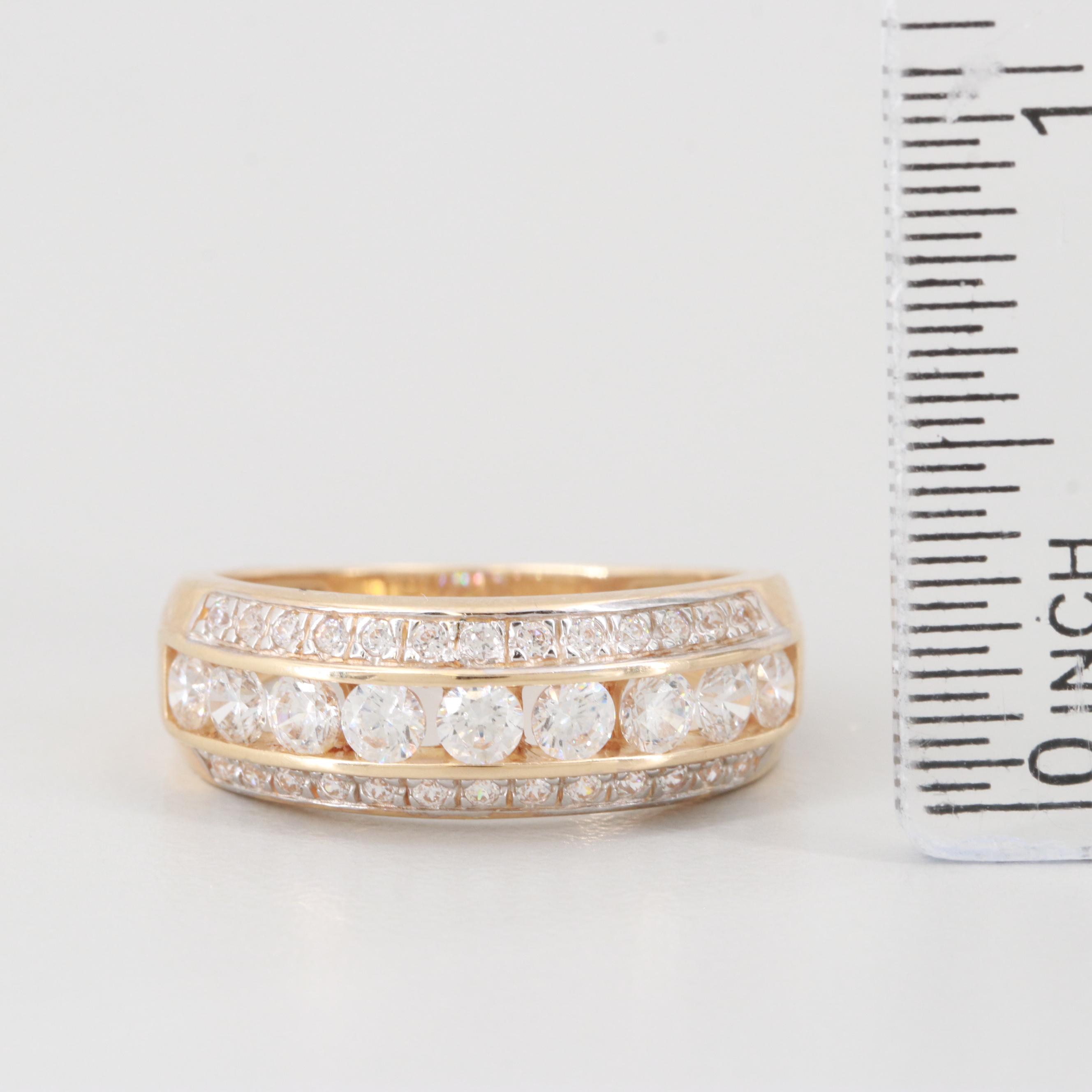 14K Yellow Gold Cubic Zirconia Ring