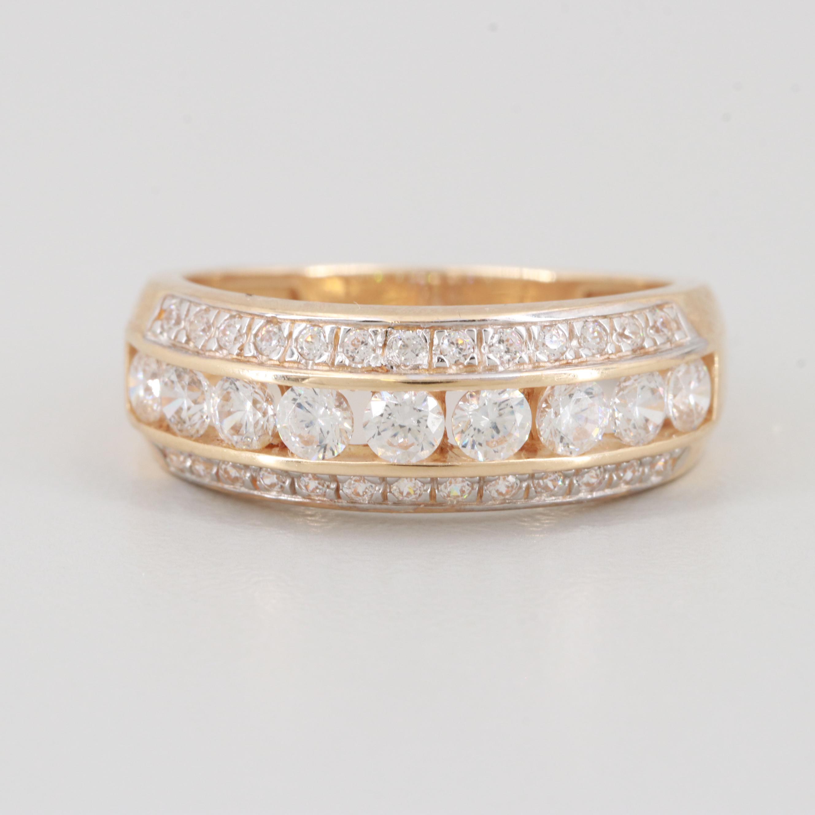14K Yellow Gold Cubic Zirconia Ring