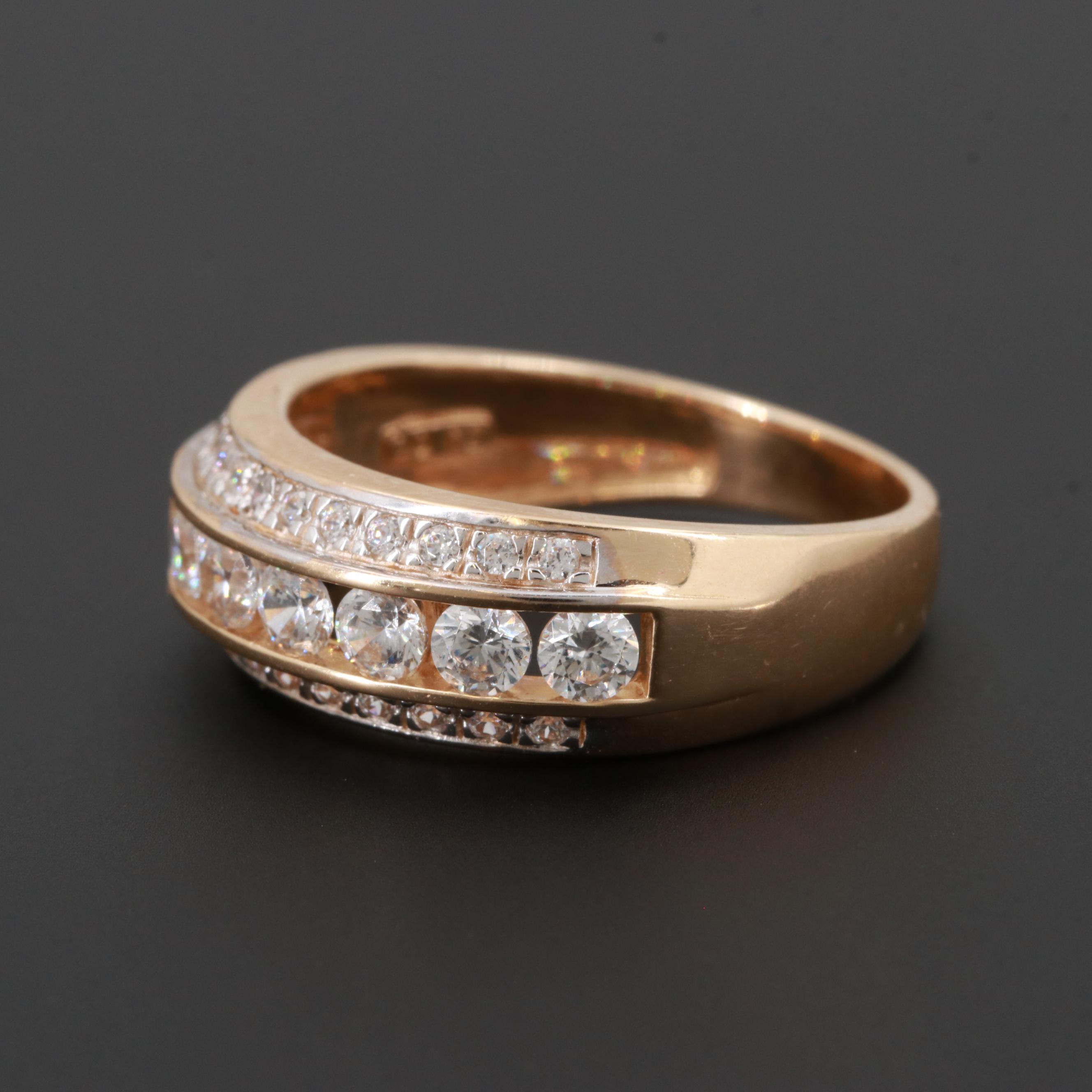 14K Yellow Gold Cubic Zirconia Ring