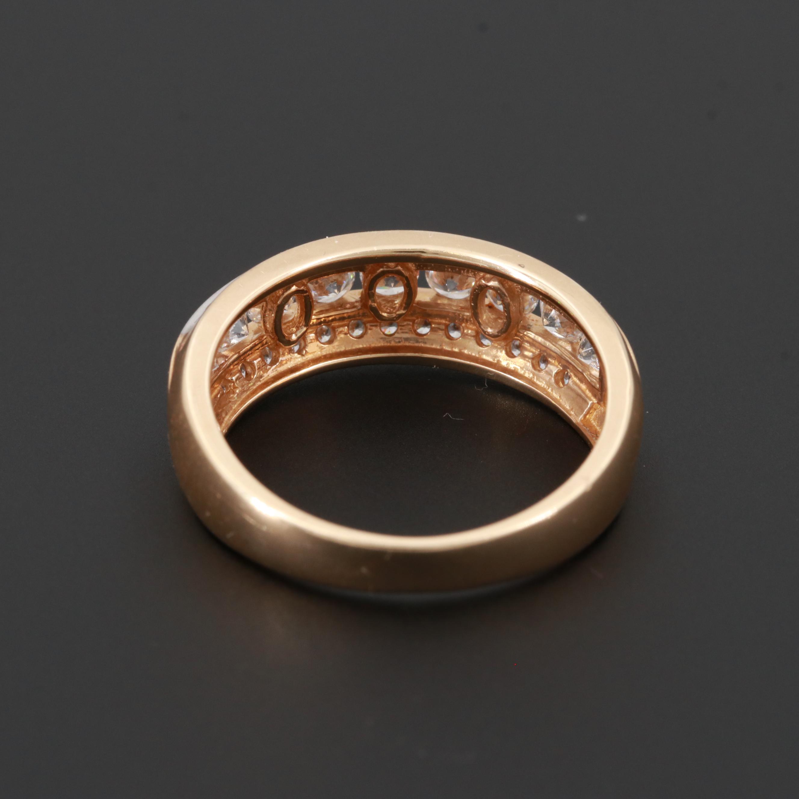 14K Yellow Gold Cubic Zirconia Ring