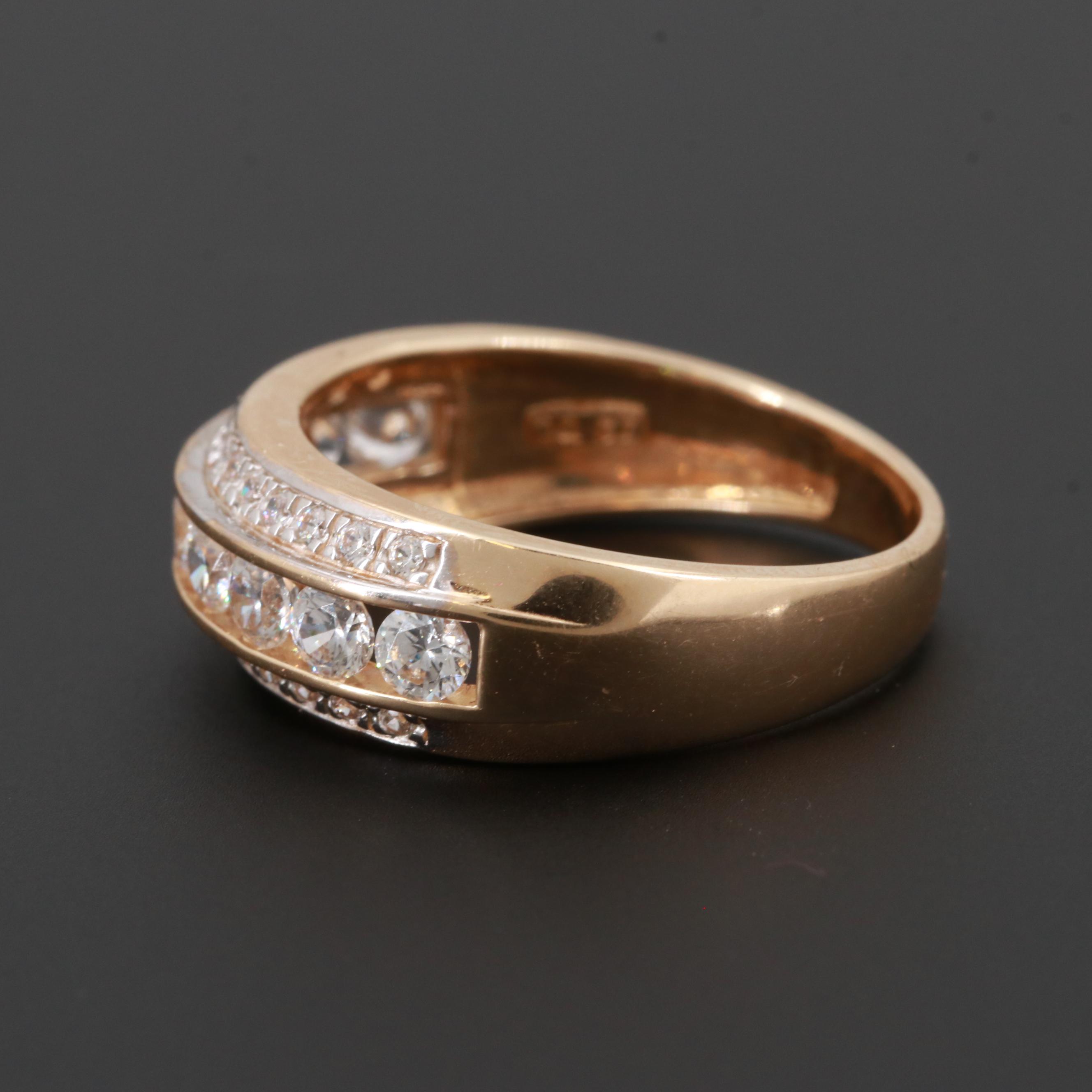 14K Yellow Gold Cubic Zirconia Ring