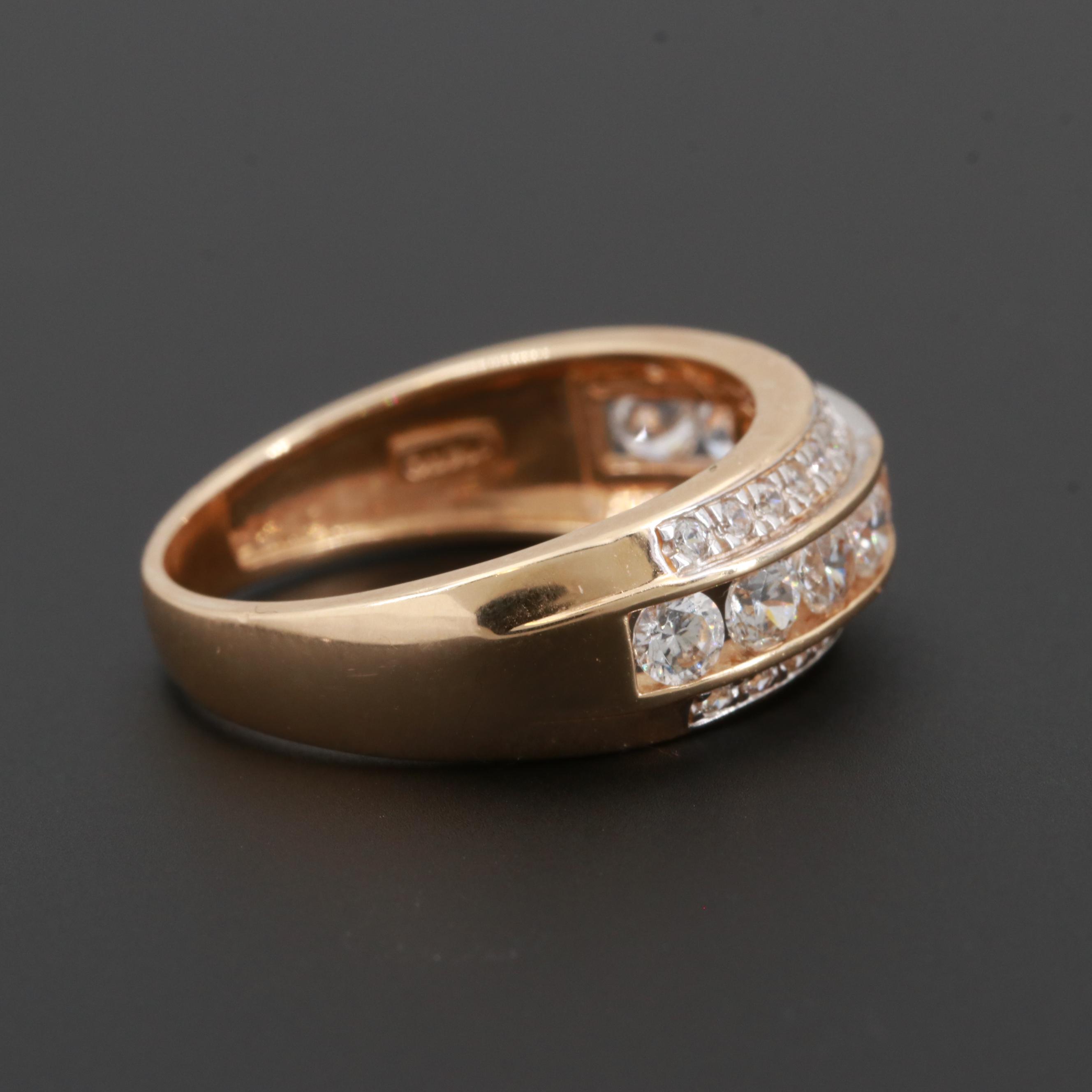 14K Yellow Gold Cubic Zirconia Ring