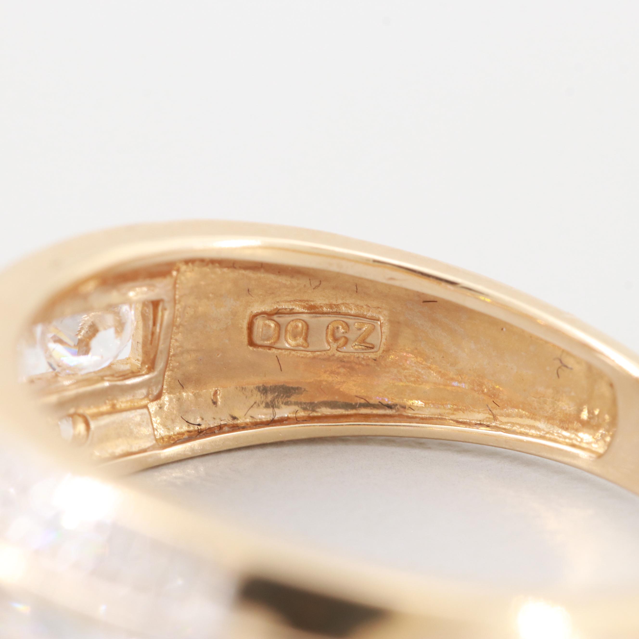 14K Yellow Gold Cubic Zirconia Ring