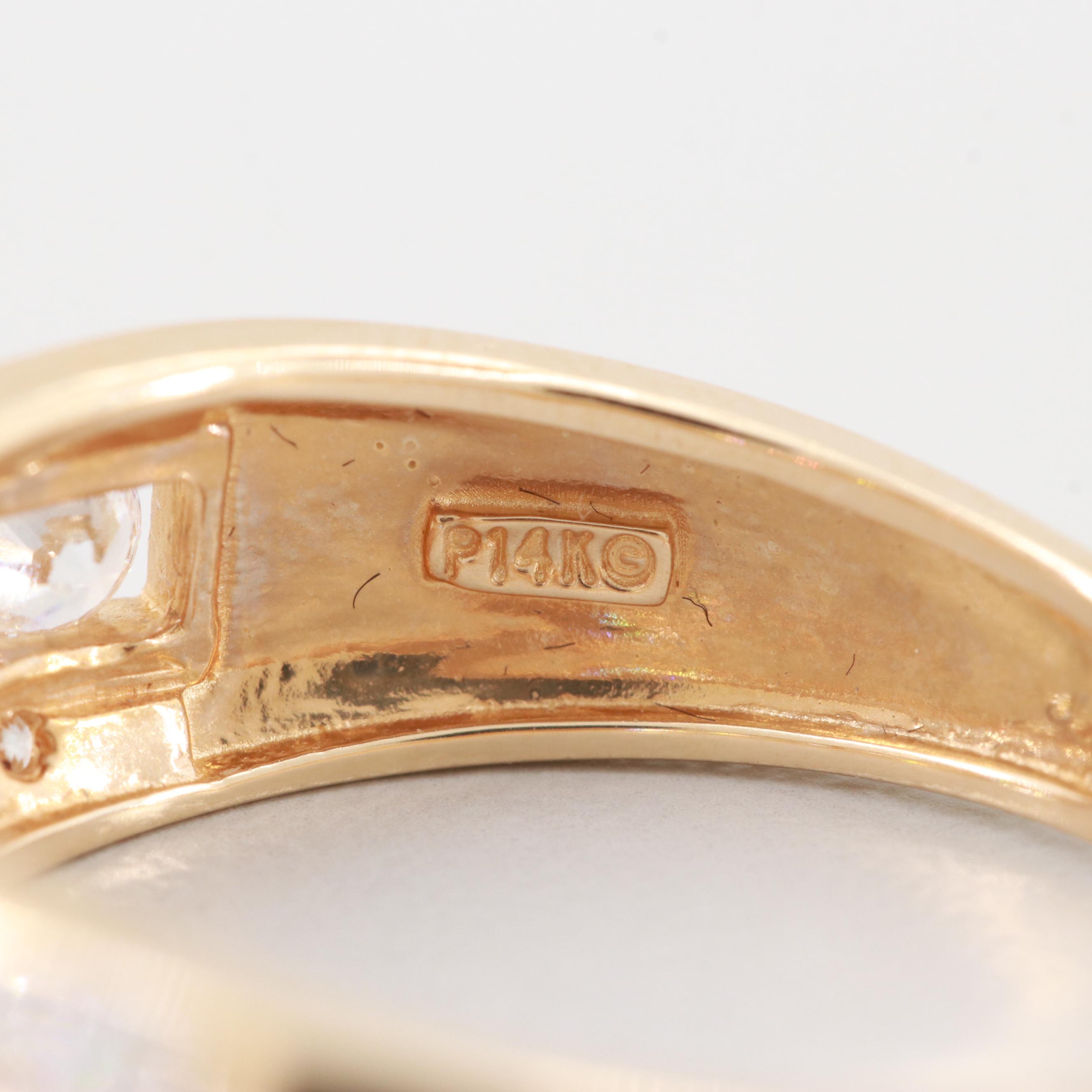 14K Yellow Gold Cubic Zirconia Ring