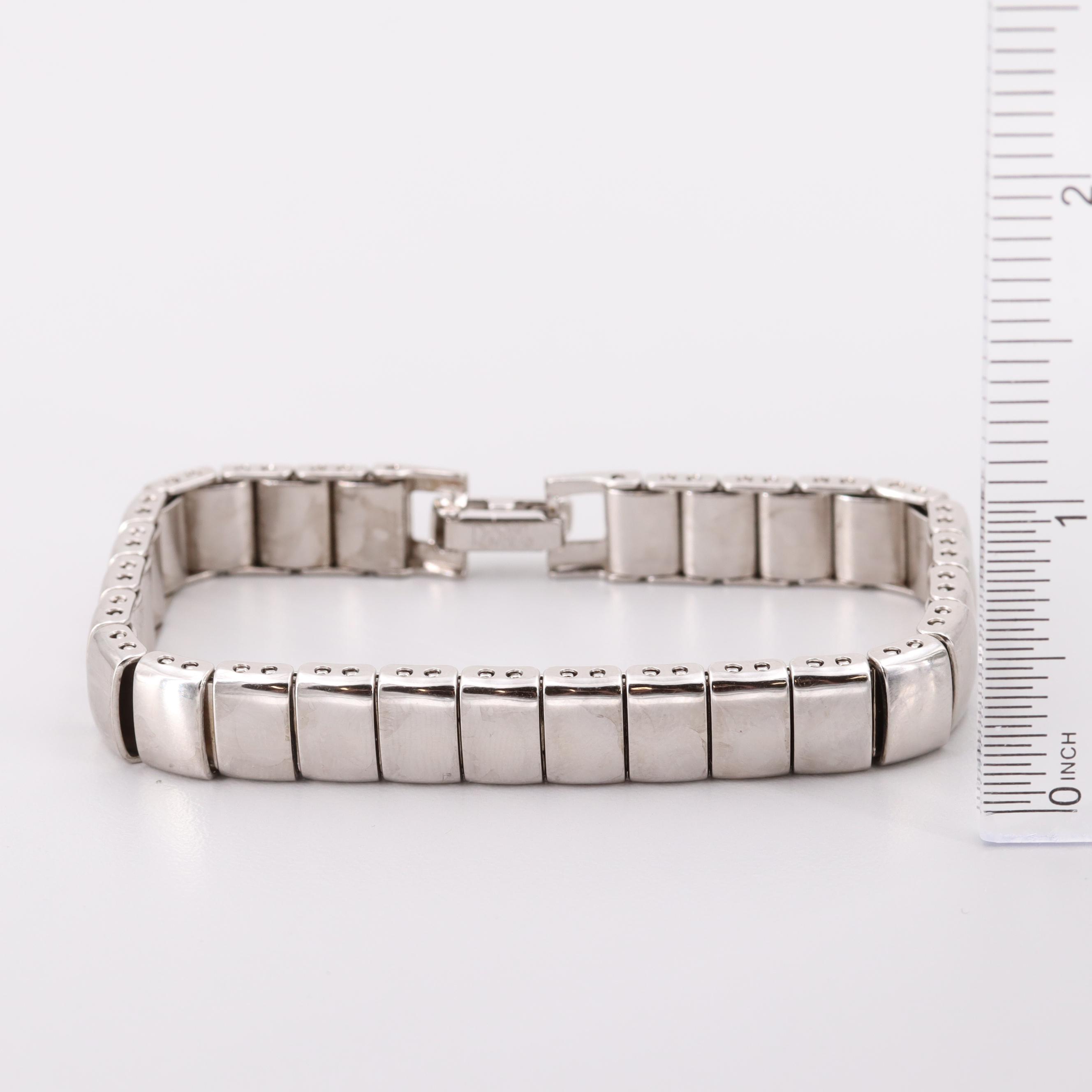 Joan Rivers Silver Tone Fancy Flat Link Bracelet